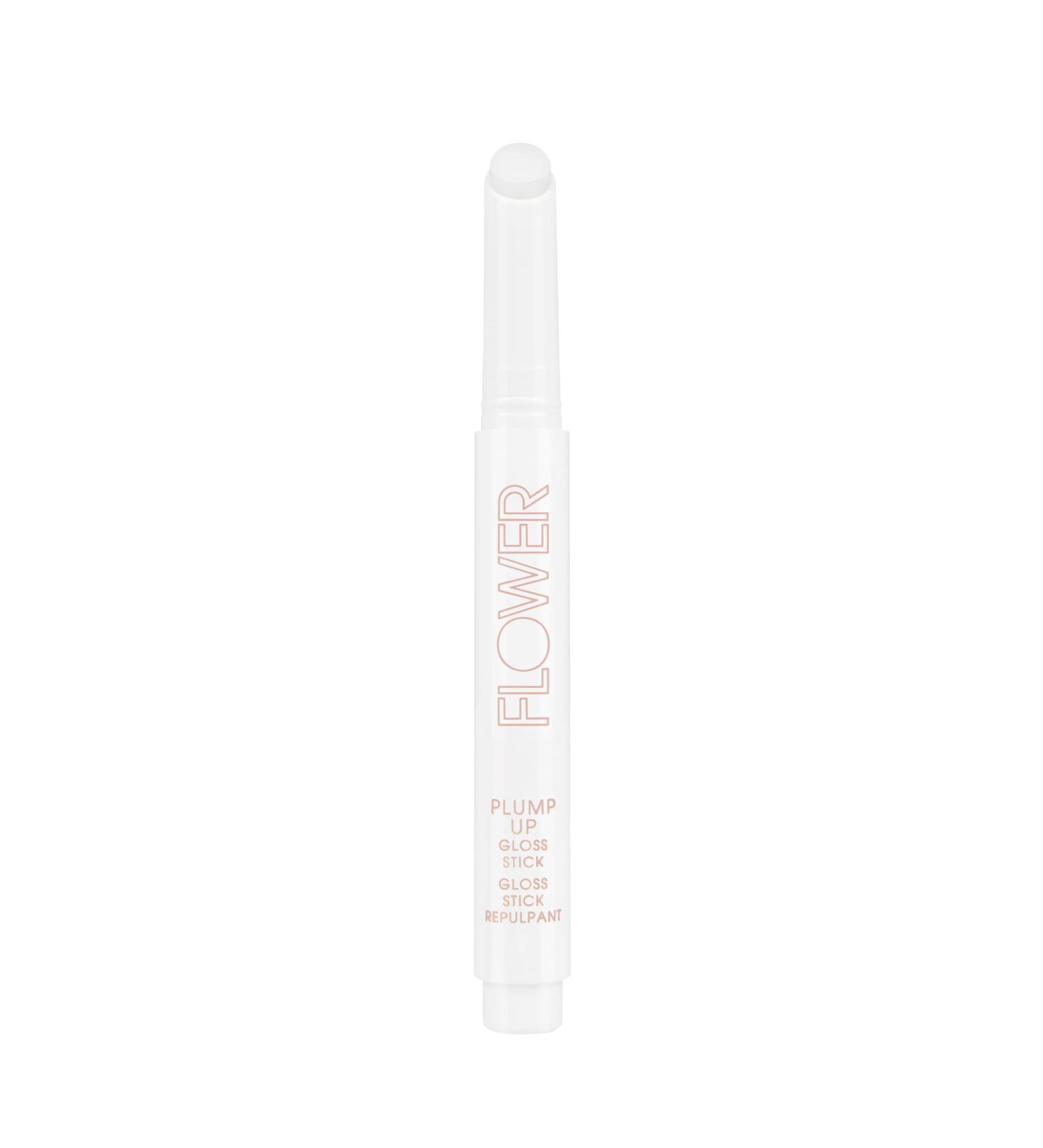 FLOWER BEAUTY By Drew Barrymore Plump Up Lip Gloss Stick - Lip Plumper - Nourishes + Hydrates Lips - Buildable + Dewy Finish - Icy