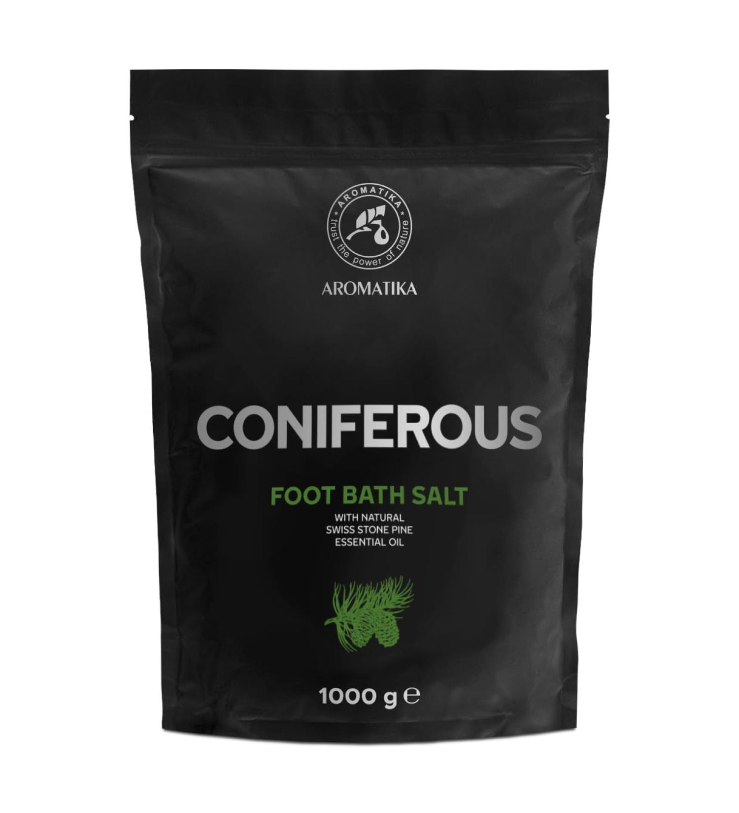 Foot Bath Salt Coniferous 35Oz | Natural Sea Salt & Swiss Stone Pine Oil | Relaxing Foot Care & Aromatherapy for Tired Feet - Buy Online on GoSupps.com