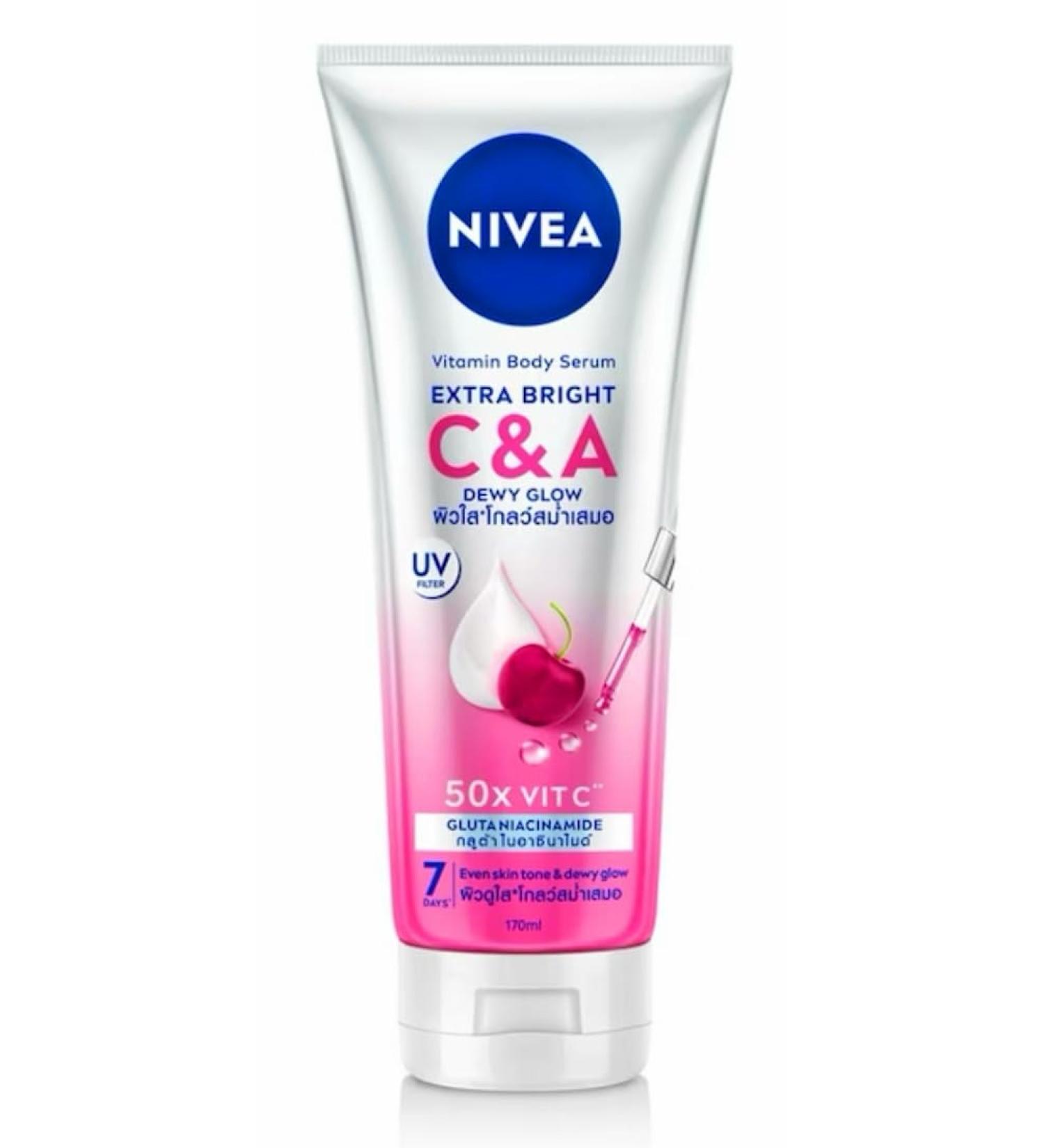 NIVEA Extra C & A Vitamin Body Lotion UV Protection Fast Absorbing Even Skin Tone Light Texture 170ml
