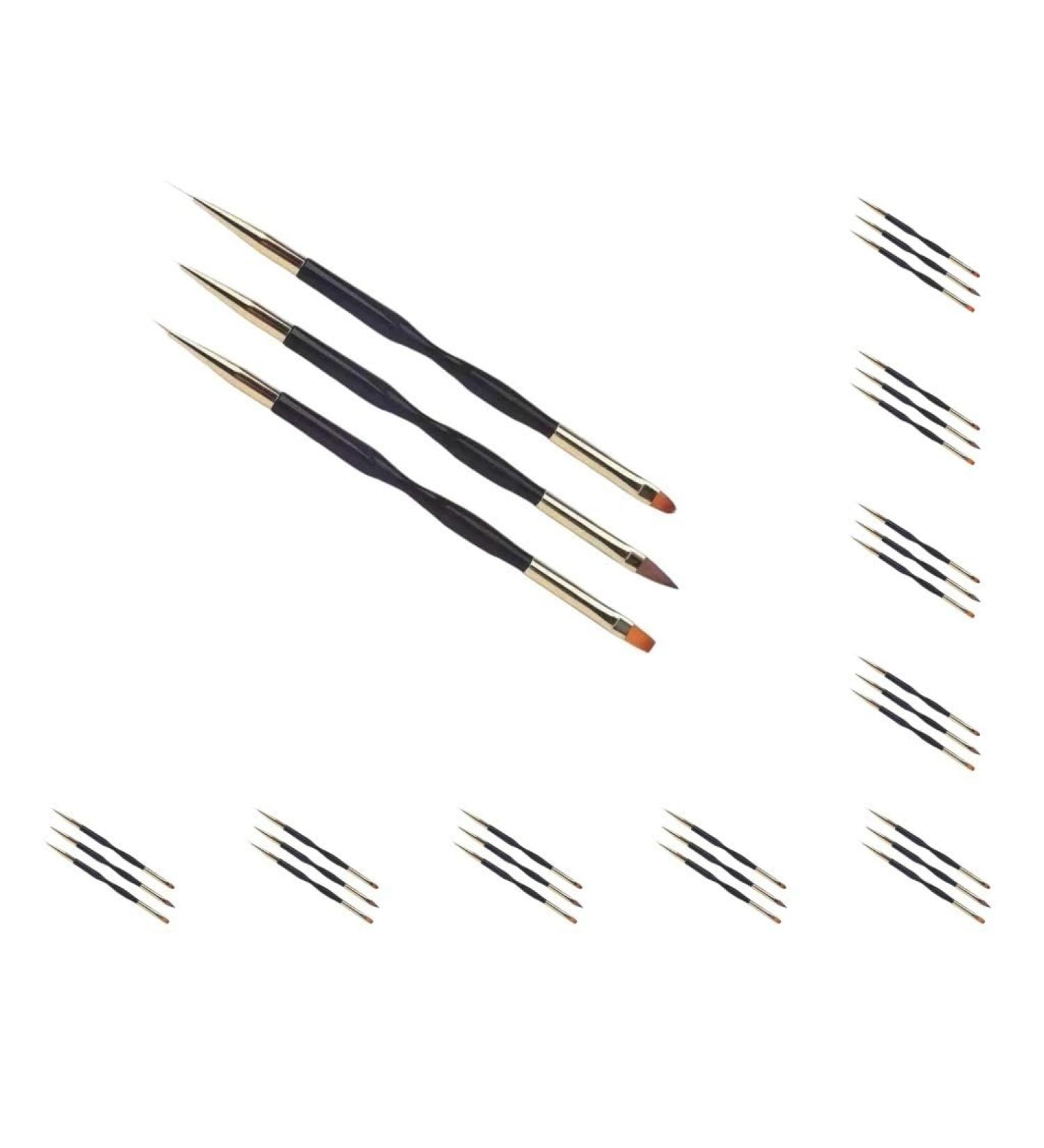 10 set 3 Pieces Nail Art Pen with Handle Line Drawing Double Heads Gel Glitter Brush Manicure Tool Beauty Supply for Professional Salon 10 set Multicolour  - Buy Online on GoSupps.com