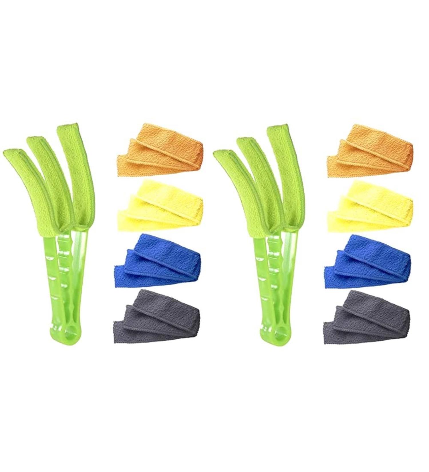 korvre 2Pcs Window Blind Duster Brush Kit Blind Cleaning Tools for Window Shutters Blind Air Conditioner Jalousie Dust Green - Buy Online on GoSupps.com