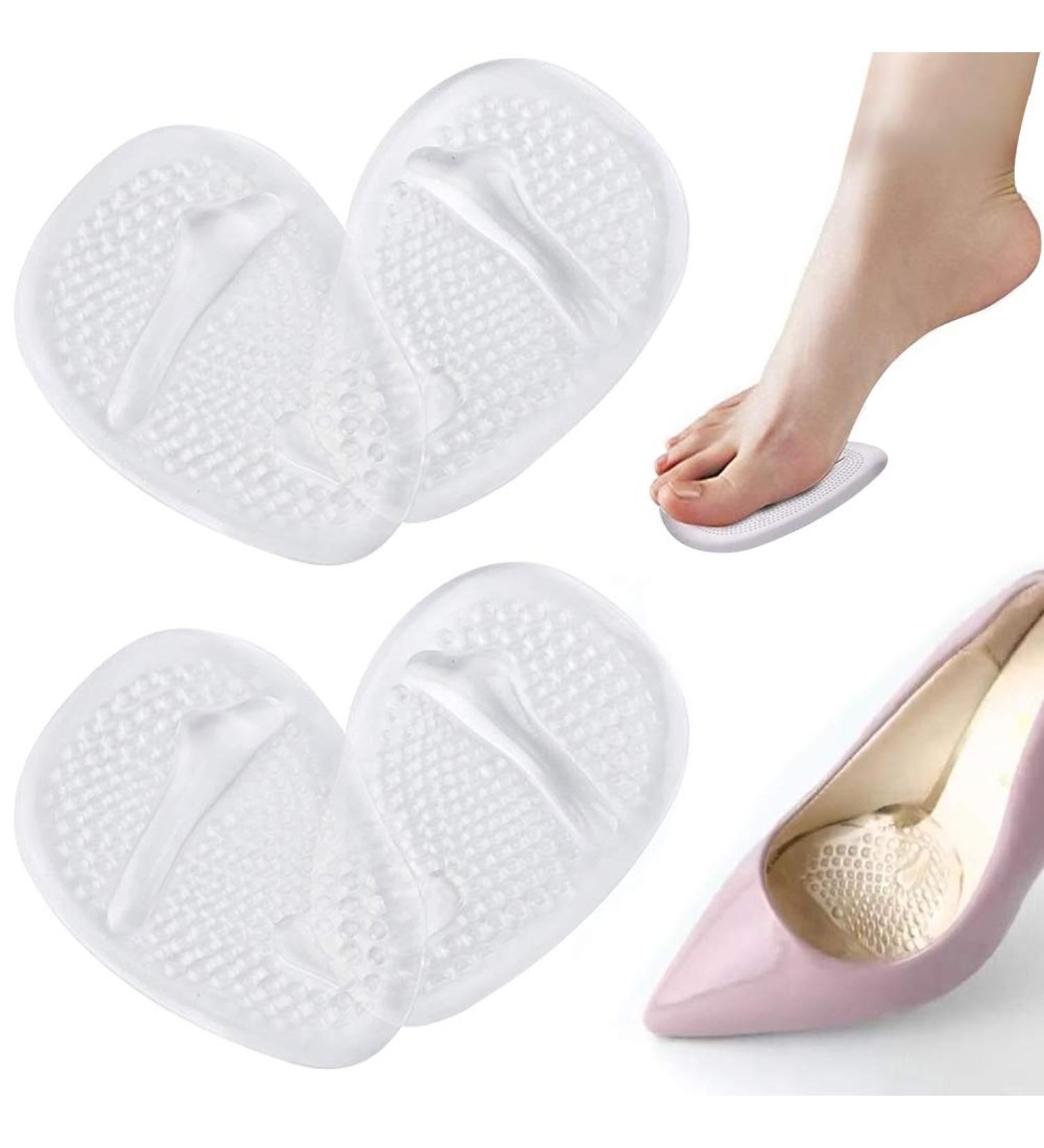 2 Pairs Metatarsal Pads for High Heels | Forefoot Cushions for All-Day Pain Relief - Transparent - Buy Online on GoSupps.com