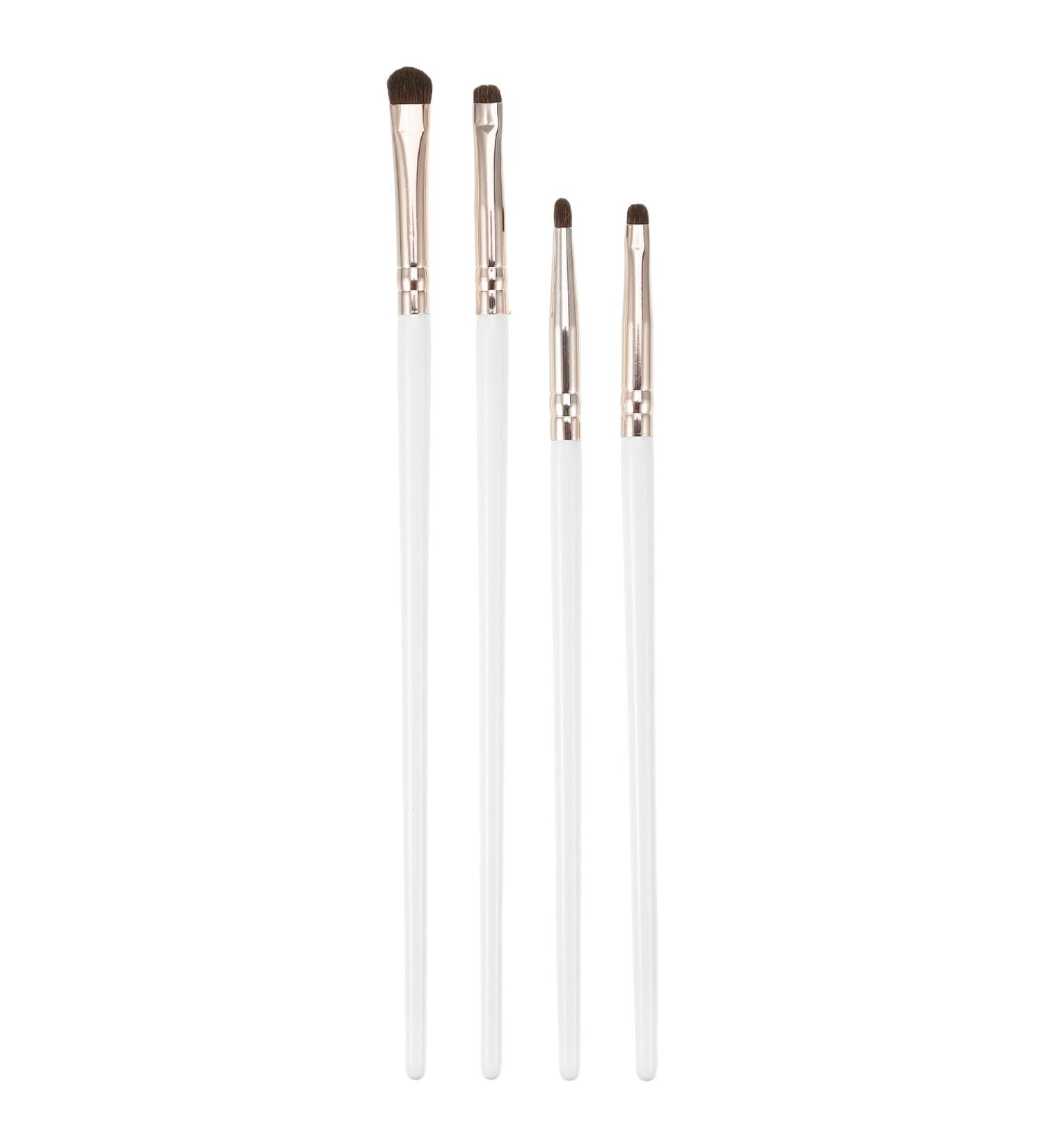 VOCOSTE 4pcs Makeup Brush Set | Face Concealer Eyeshadow Smudger Highlighter Brushes | Premium Wooden Handles in White & Gold - Buy Online on GoSupps.com