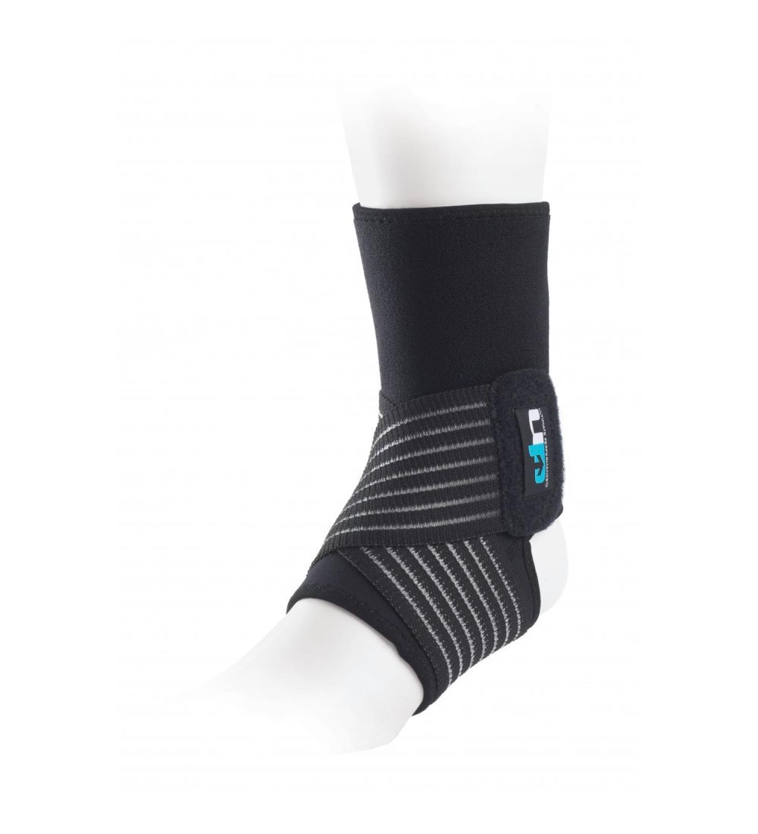 Ultimate Performance Neoprene Ankle Support with Straps Black/Grey One UP5225
