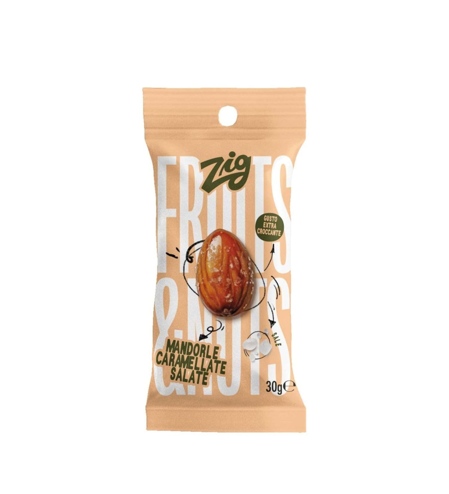 ZIG - Fruits & Nuts Snack - Salted Praline Roasted Almonds 300g | 10 packs of 30g - Buy Online on GoSupps.com