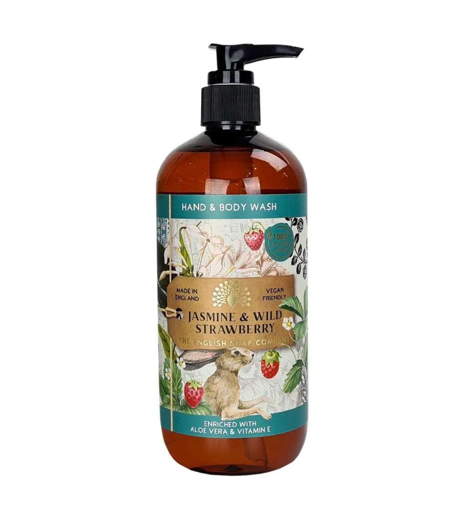 The English Soap Company Hand & Body Wash 500ml - (Jasmine & Wild Strawberry) - Buy Online on GoSupps.com