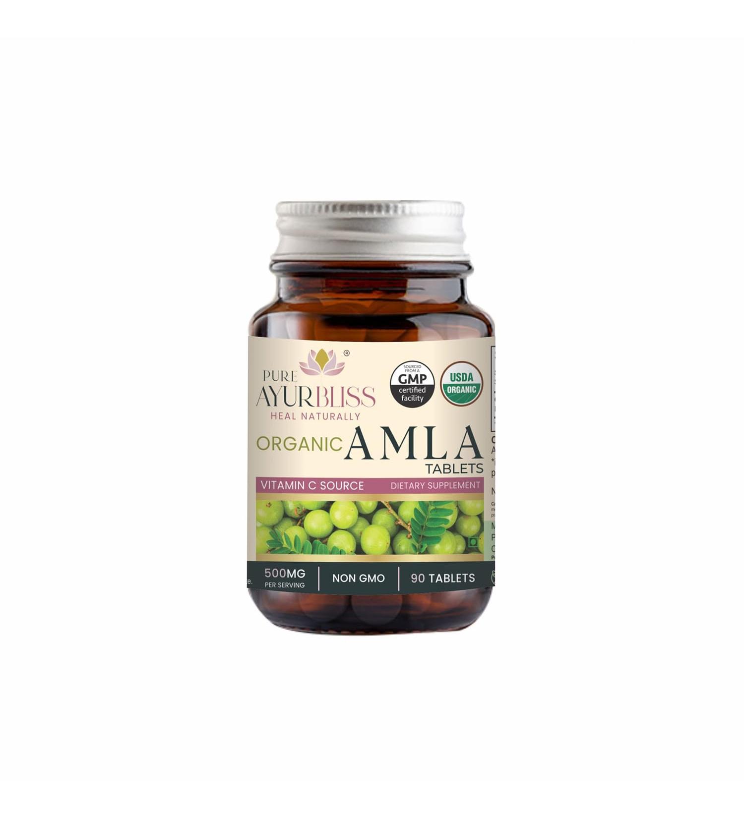 PureAyurbliss 100% Organic Amla Tablets Ayurvedic for Digestive Health Gut Balance and Immune Support Vegan Non-GMO Amla Capsules for Daily Vitality Skin Wellness & Natural Nutrition - 90 Count - Buy Online on GoSupps.com
