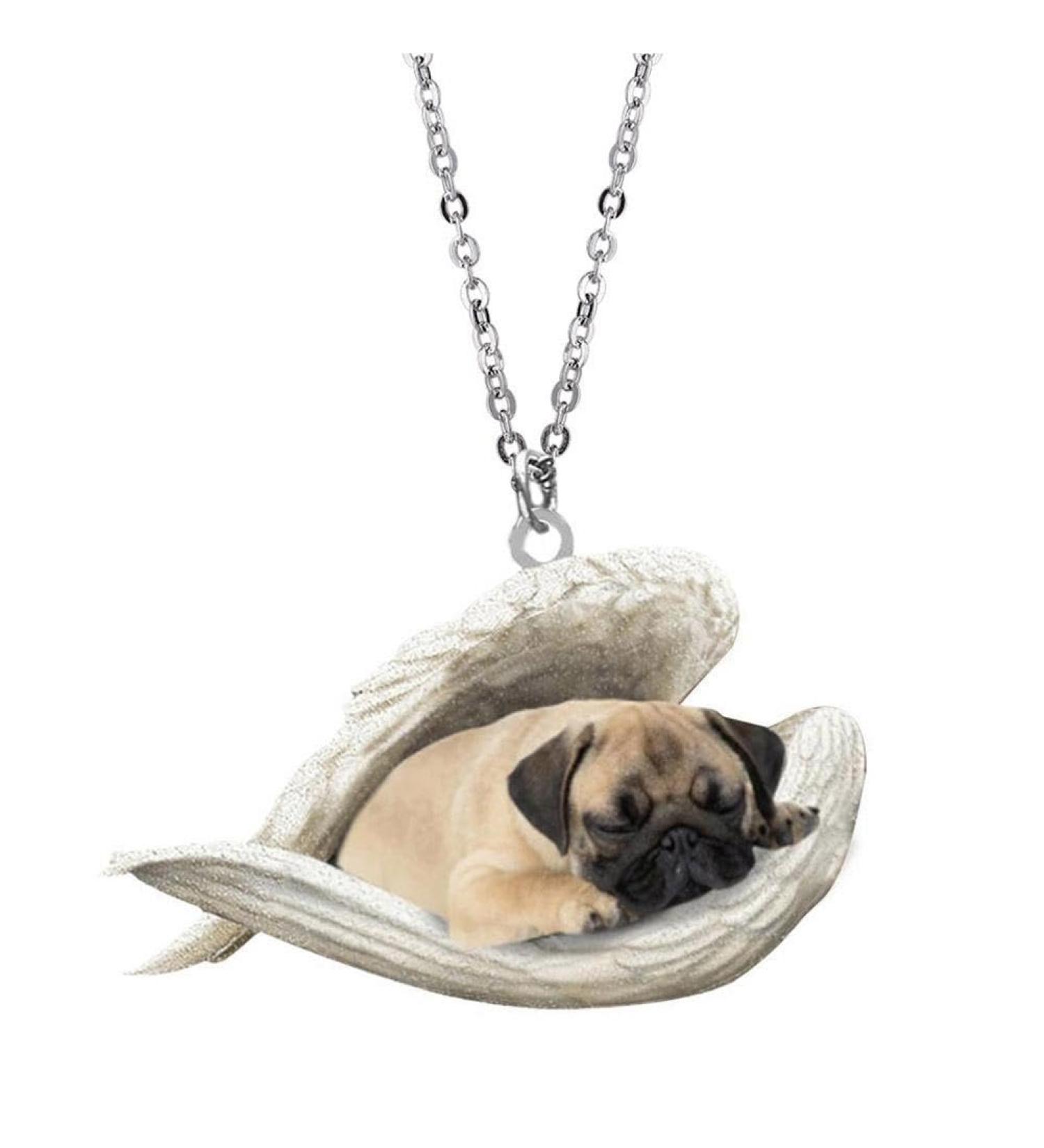 Buy Eirzngxq Sleeping Dog Necklace - Cute Angel Pendant for Dog Lovers | Unique Pet Jewelry Gifts - Buy Online on GoSupps.com