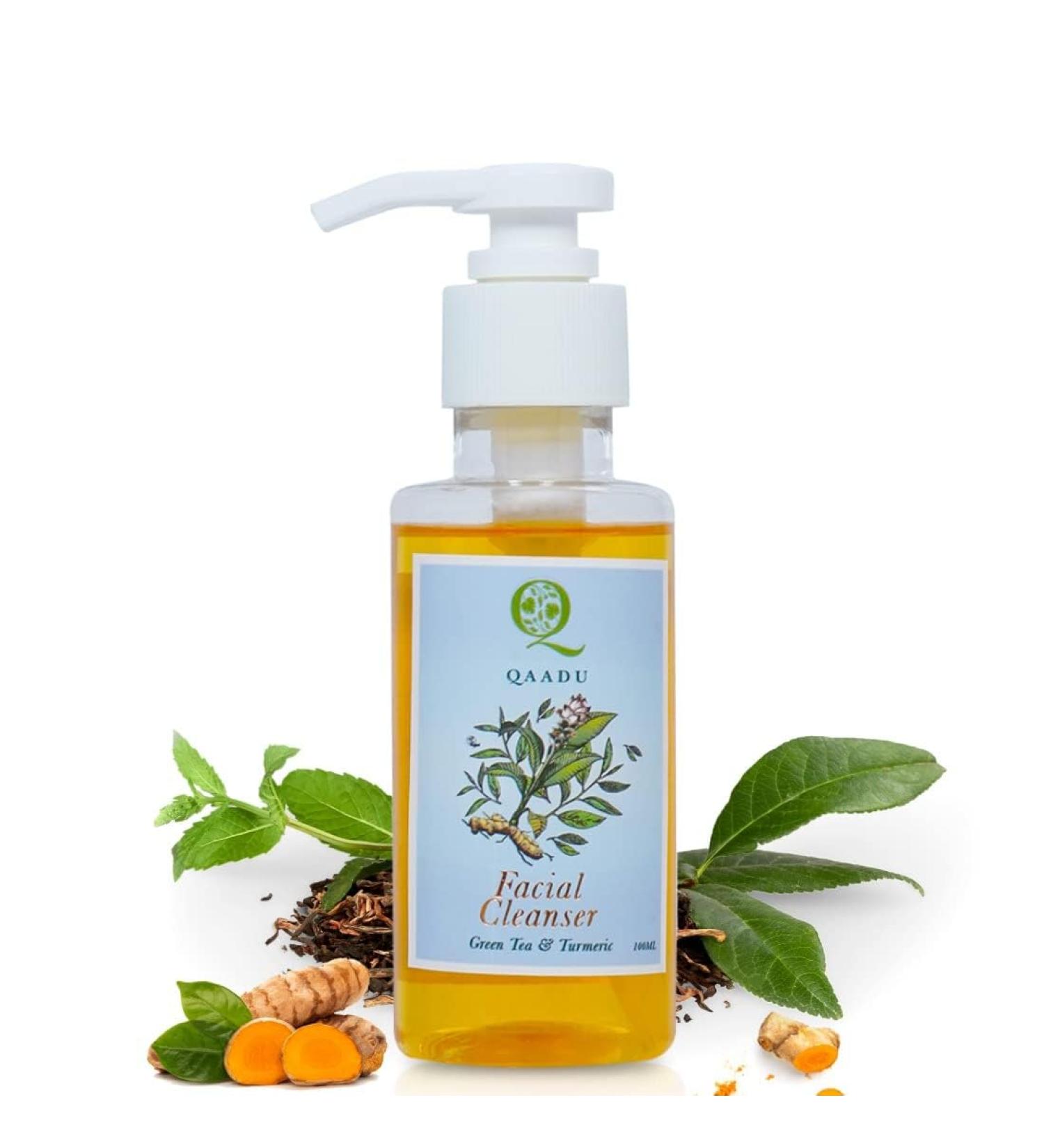 Buy Vegan Green Tea Facial Wash | Turmeric & Vitamins A & E | Mild Cleansing for All Skin Types | 100ml | Refreshing Face Cleanser - International Shipping Available - Buy Online on GoSupps.com