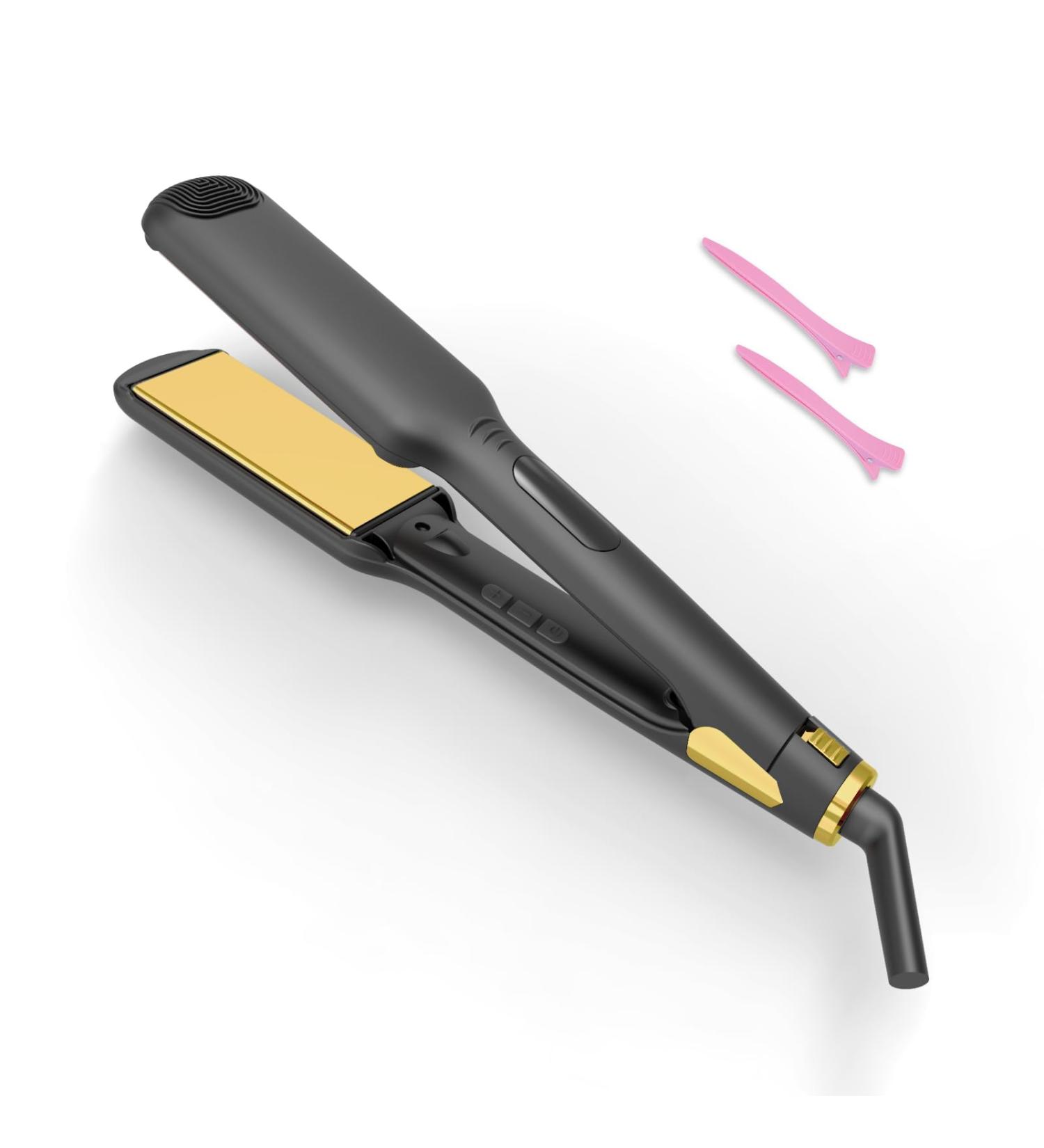 JYD Pro Flat Iron Hair Straightener & Curler 2-in-1 | Nano Titanium 10 Adjustable Temps for Professional Styling - Buy Online on GoSupps.com