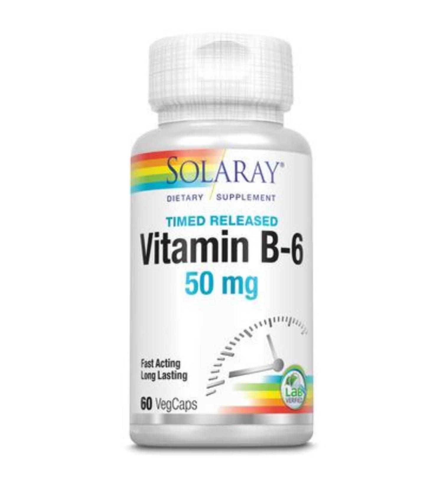 Solaray B-6 TSTR Supplement, 50mg | 60 Count