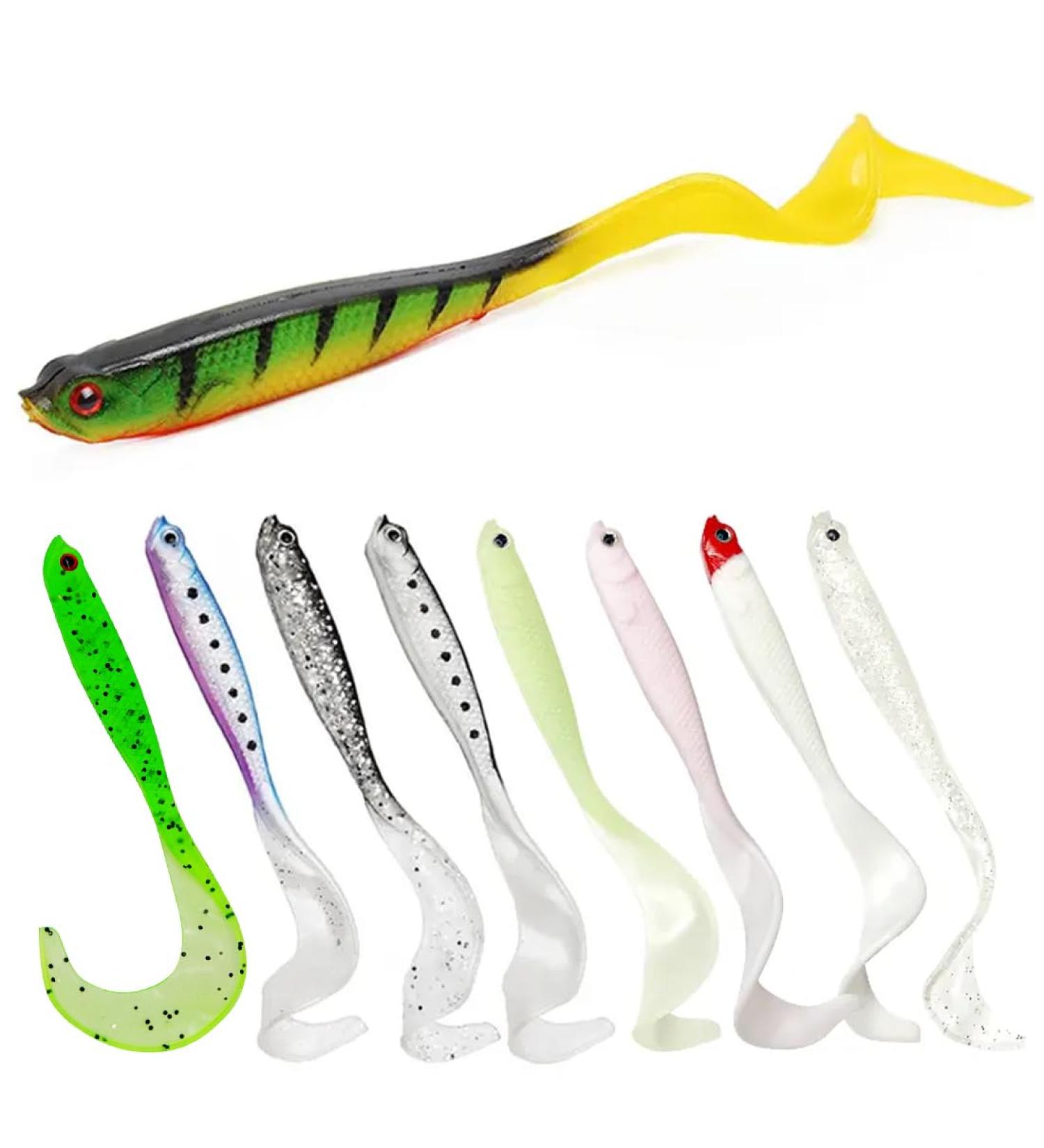 XPEX 8-Piece Rubber Pike and Zander Lures with Twister Tail - 12cm 6g Offset Hook Bags & Jig Heads - Premium Fishing Bait for Pike & Perch - Buy Online on GoSupps.com