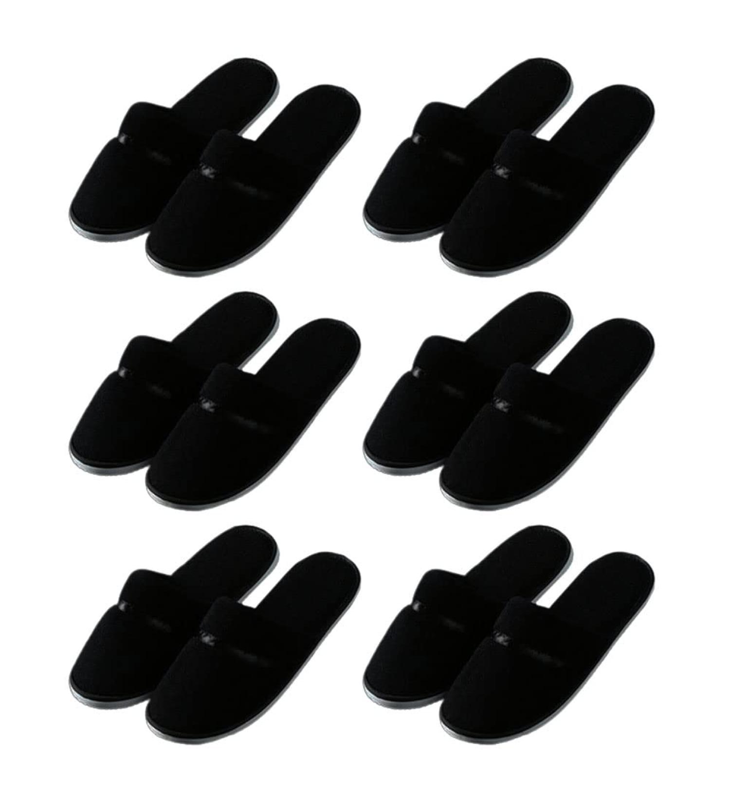 Teceyfeet 6 Pairs Disposable Hotel Slippers - Anti-Slip Terry Bathing Shoes Set for Travel | Size 42 EU - Perfect for Guests - Buy Online on GoSupps.com