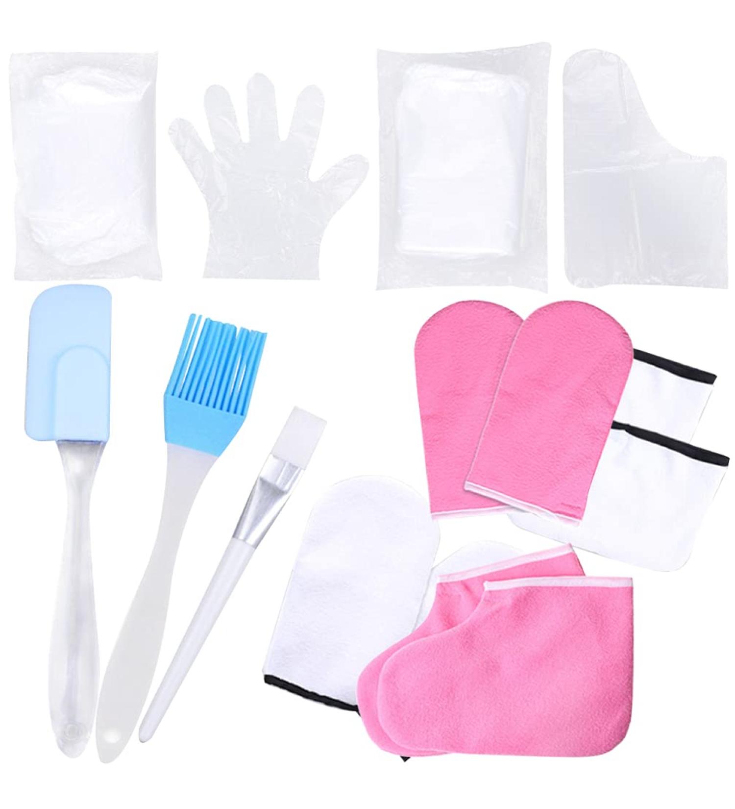 FOMIYES 1 Set Hand and Foot Care Set Spa Gel Socks Dry Skin Quick Heating Paraffin Bath Spa Wax Bath Mitt Gloves for Work Moisturizing Supplies Warmer Cotton Gloves (Foot Covers) Soothing Pink - Buy Online on GoSupps.com