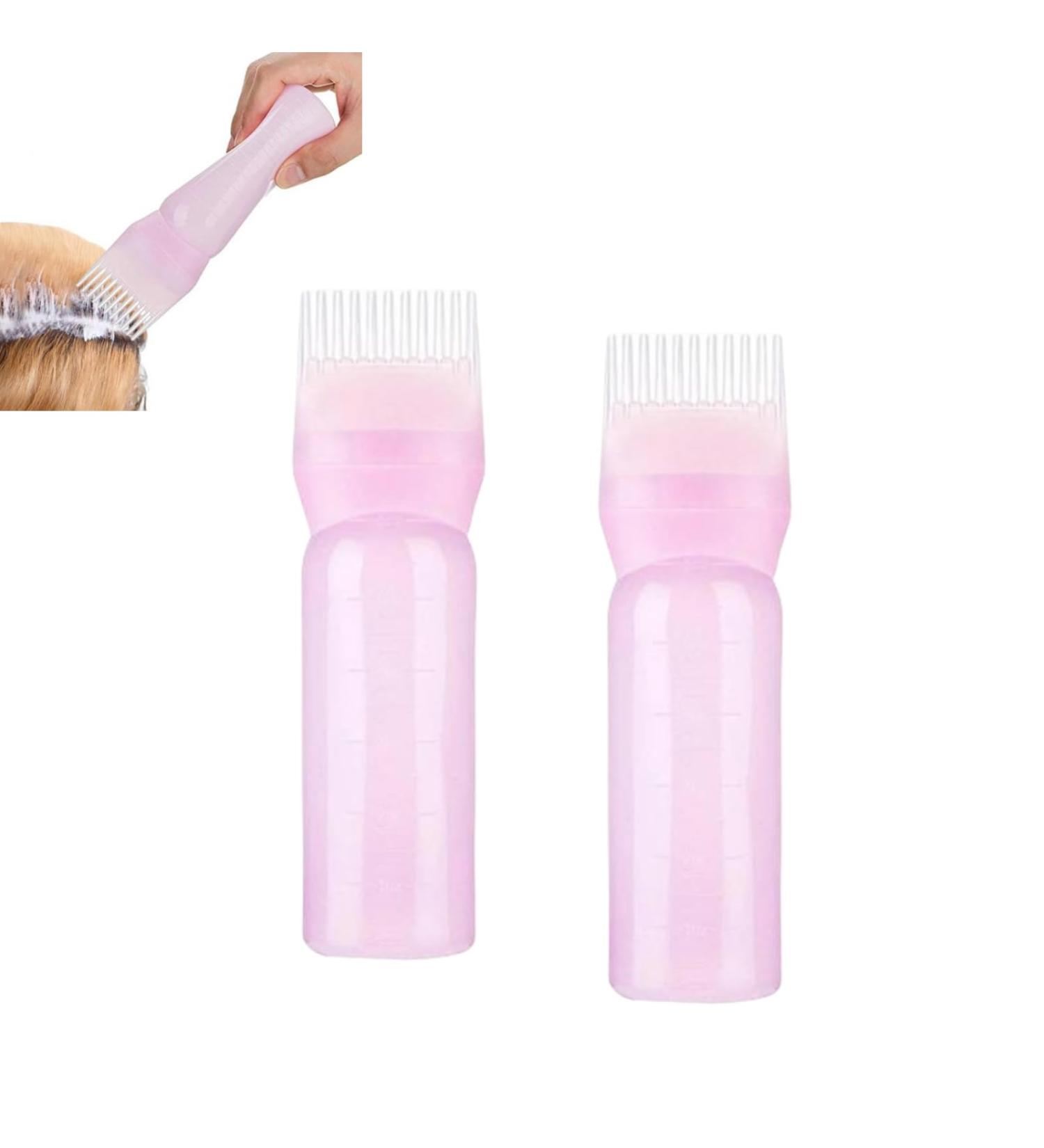Root Comb Applicator Bottle Hair Dye Applicator Brush Portable Hair Oil Applicator Bottle Squeeze Bottle Applicator Brush For Hair Dye Home Salon Pink*2pcs - Buy Online on GoSupps.com