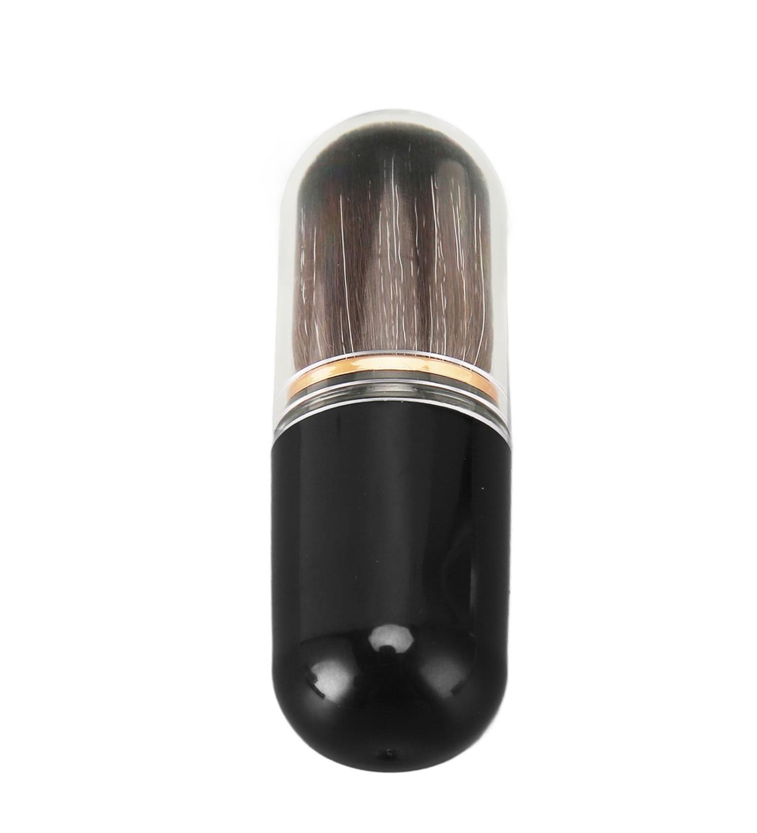 Retractable Makeup Brushes Portable Dense Bristle Small Compact Loose Powder Brush with Cover for Travel (Black) - Buy Online on GoSupps.com