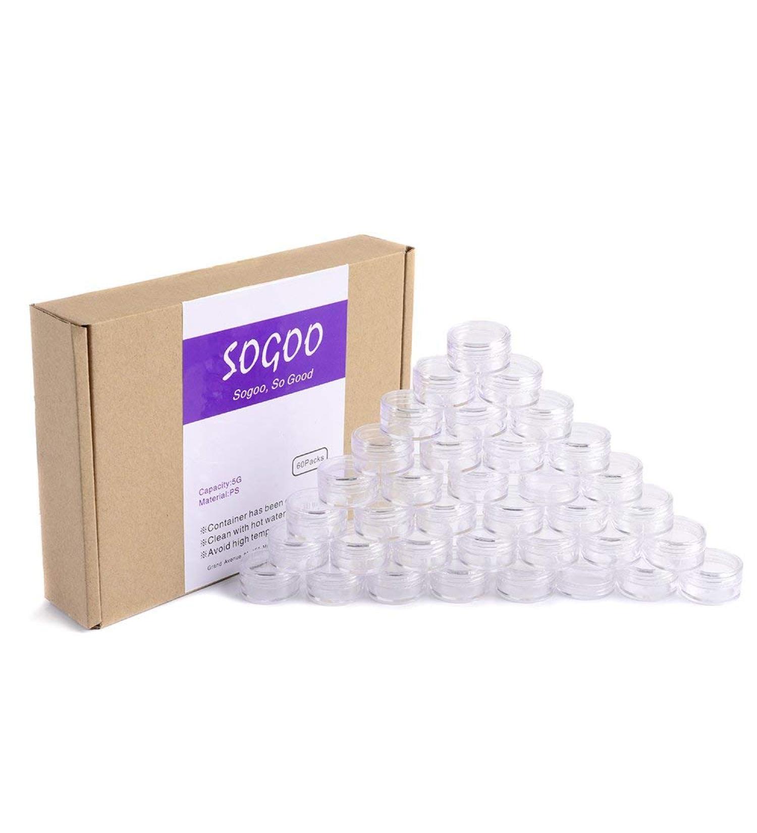 120 Empty 5g Plastic Cosmetic Sample Jars with Lids - Clear Pots for Makeup, Nails, Jewelry - 120 Count Pack - Buy Online on GoSupps.com