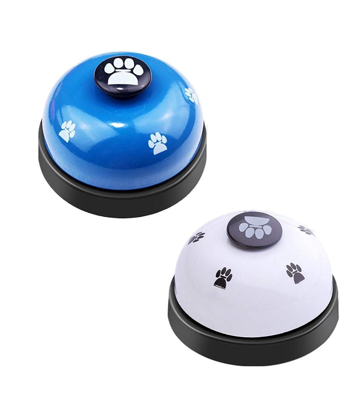Slson Pet Training Bells - 2 Piece Set for Dogs & Cats - Potty Communication Door Bells with Large Button & Cat Pattern - White & Blue - Buy Online on GoSupps.com