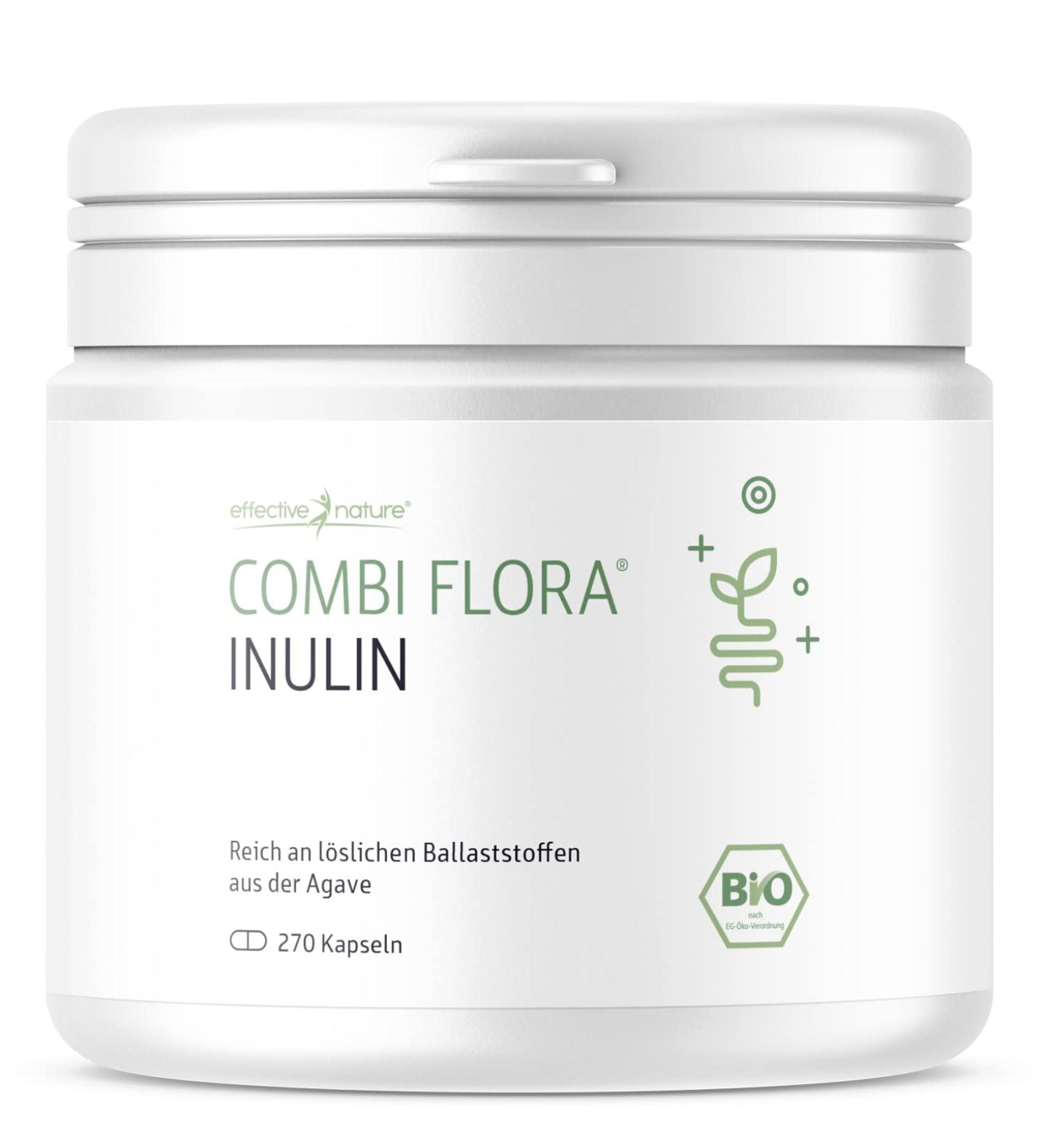 Buy Effective Nature Bio Inulin - 270 Vegan Capsules | 100% Pure Organic Inulin | 5g High Dose Daily | Natural Agave Source - Buy Online on GoSupps.com