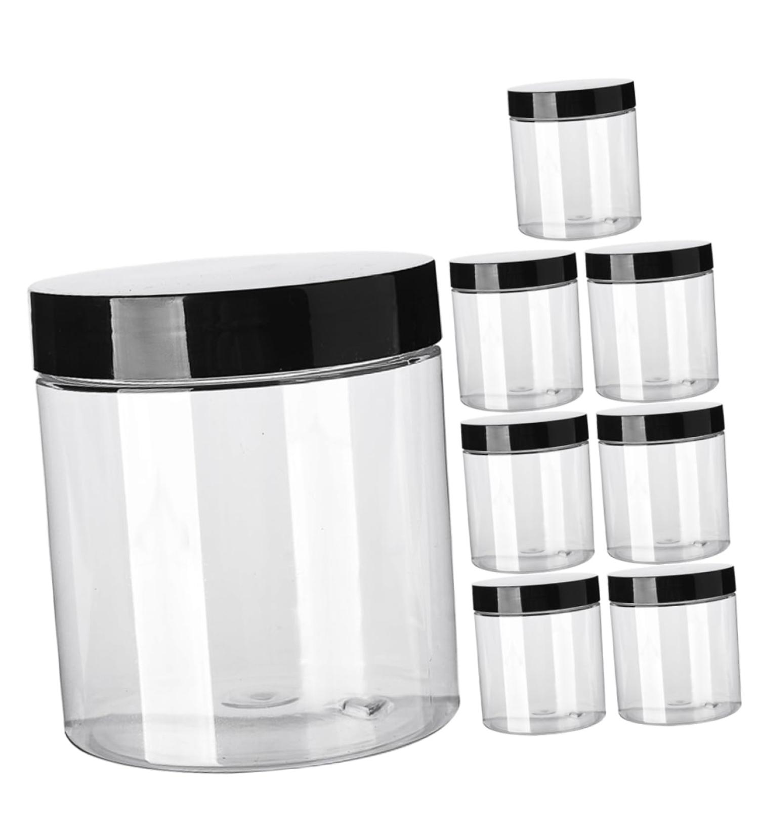 FRCOLOR 8 Pieces Cream Jars with Wide Mouth Empty Cosmetic Containers Cream Container with Wide Mouth Creamy Buttercream Storage Container for Cream Transparent Cream Containers Round - Buy Online on GoSupps.com