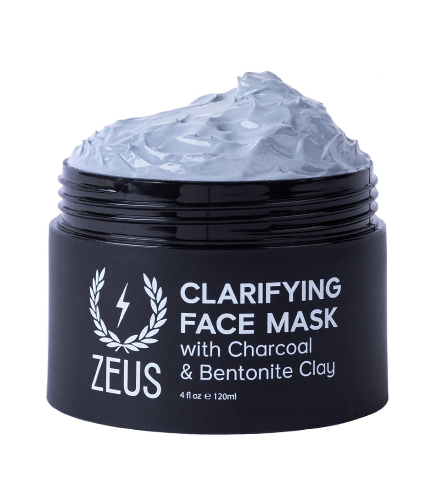 ZEUS Clarifying Face Mask with Charcoal & Bentonite Clay | Detox Facial Mask for All Skin Types | Made in USA - 4 oz - Buy Online on GoSupps.com
