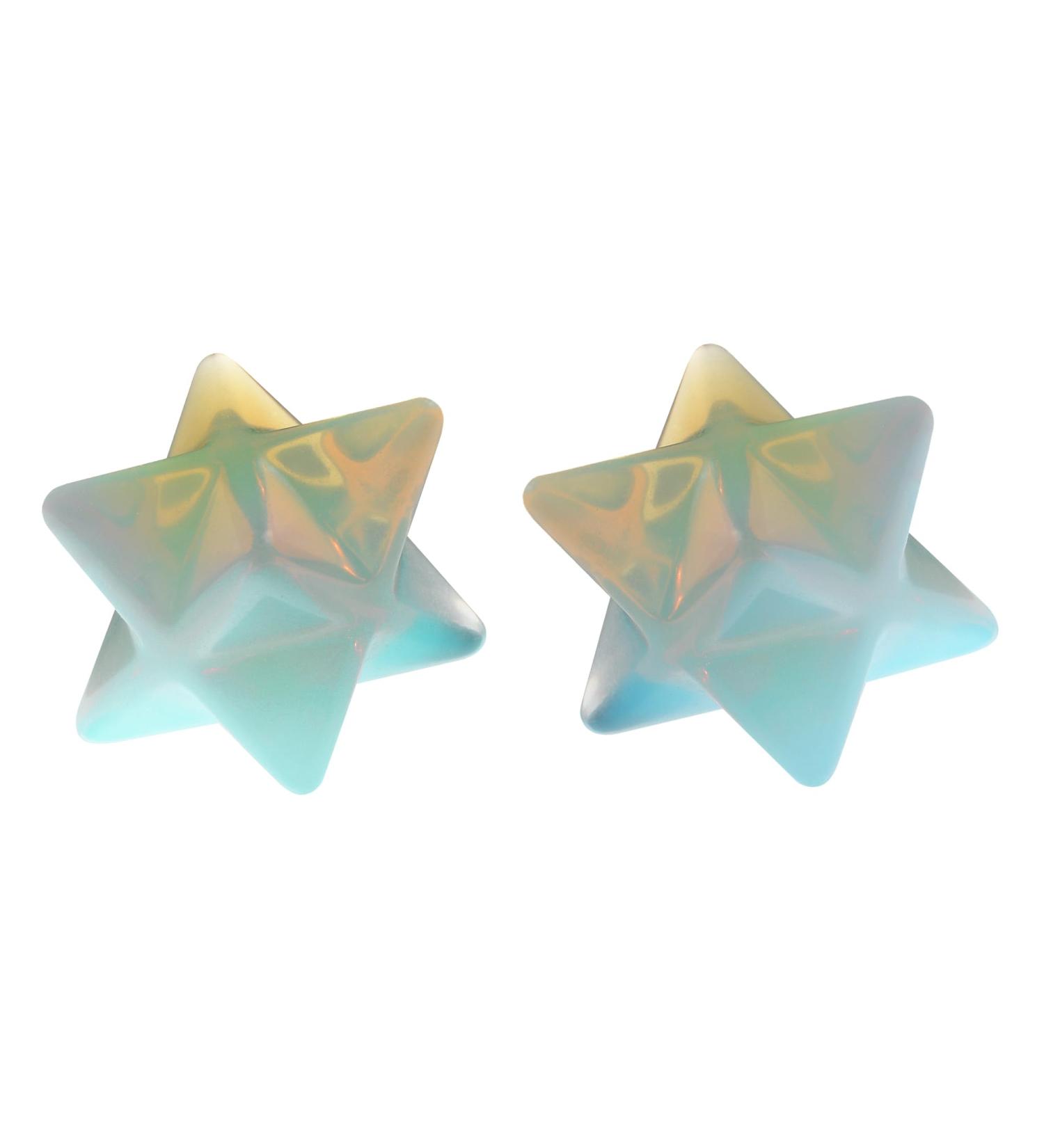 Artistone Opalite Crystal Merkaba Star Healing Crystal Set Hand Carved Gemstone Merkaba Chakra Spiritual Reiki Stones for Christmas Thanks-Giving Decorations(Pack of 2) - Buy Online on GoSupps.com