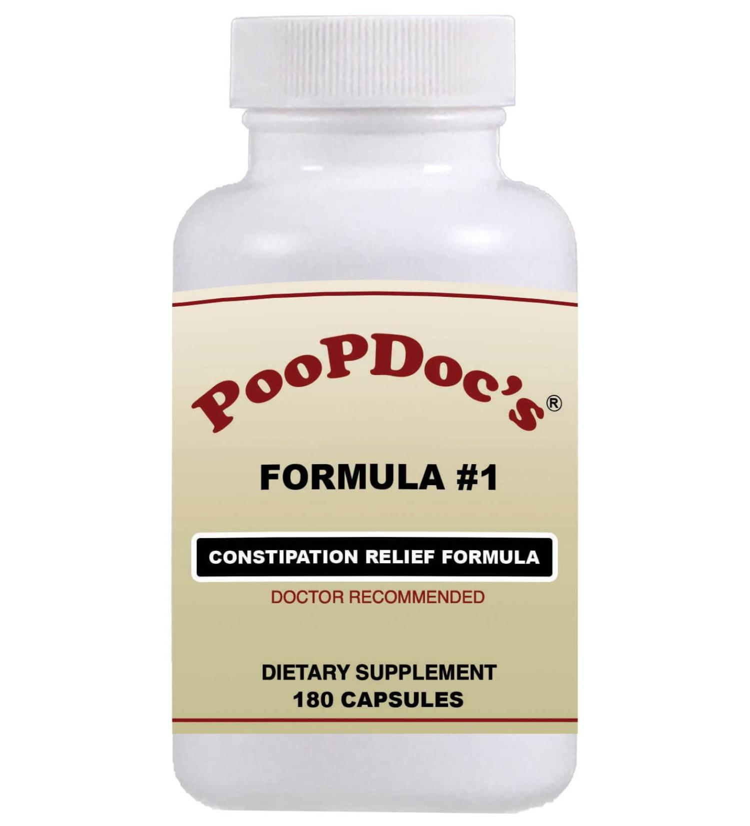 Poopdoc Constipation Relief Formula 1 - 180 Capsules | Natural Constipation Relief - Buy Online on GoSupps.com