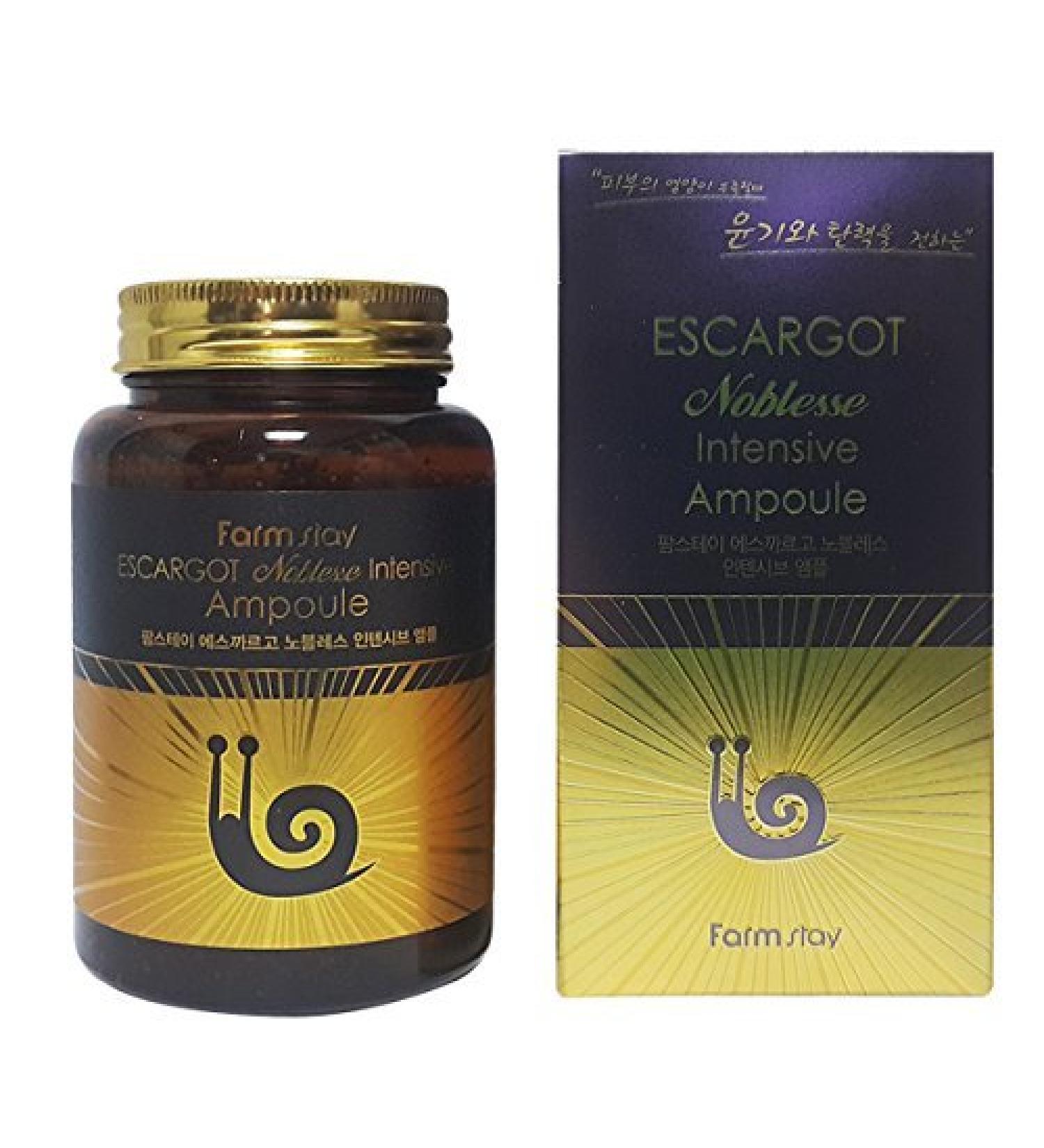 Farm stay Escargot Nobless Intensive Ampoule 250ml 8.45Oz Anti-Wrinkle Whitening All Skin Types