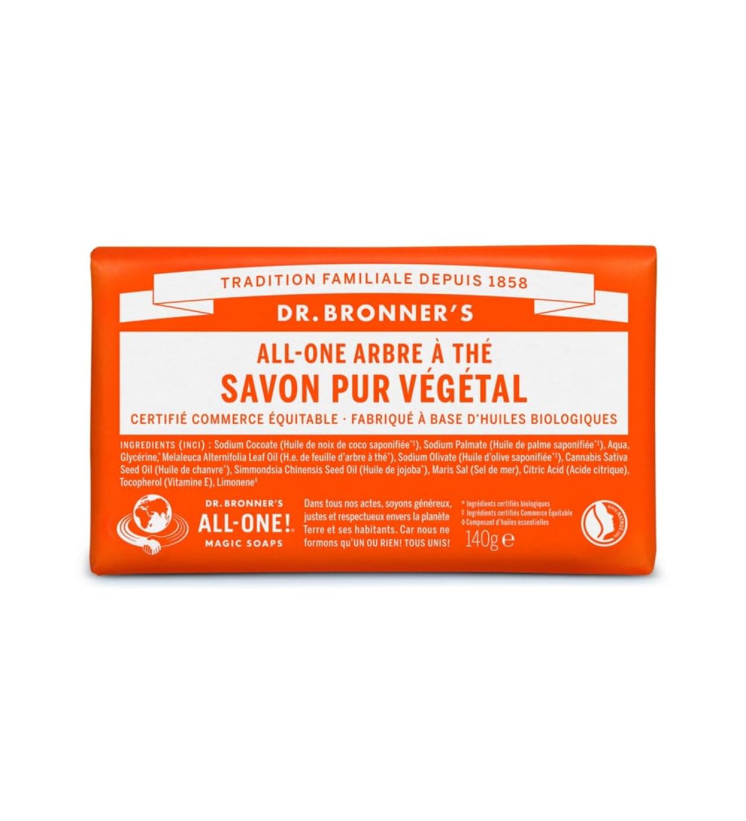  Dr. Bronner's Dr. Bronner's Tea Tree Soap Bar 140g - Buy Online on GoSupps.com