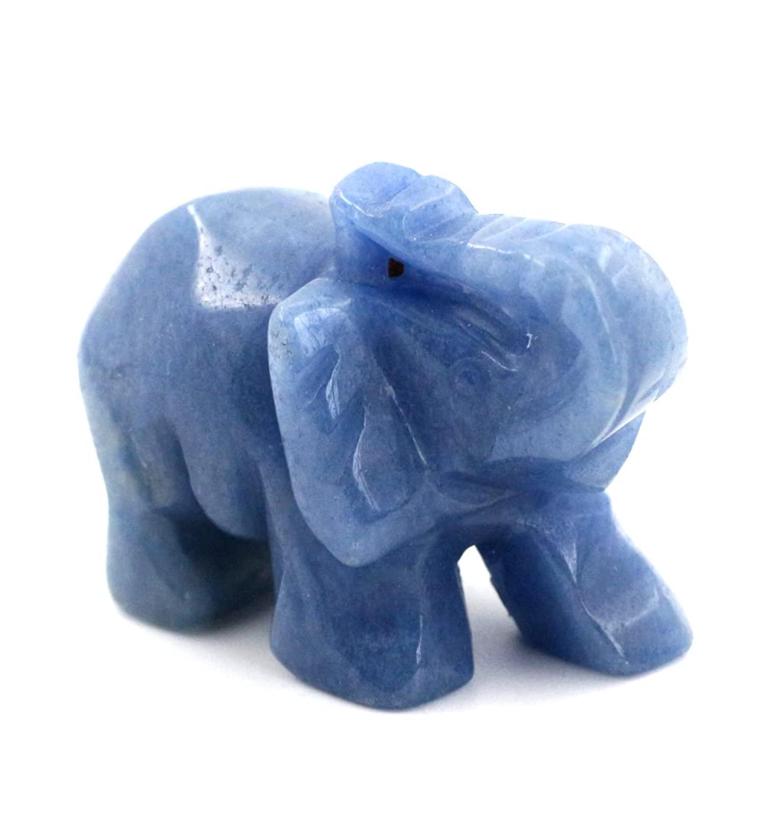 Ouubuuy Elephant Statue | Healing Blue Aventurine Gemstone Crystal Figure | Perfect for Home Decor & Spiritual Wellness - Buy Online on GoSupps.com