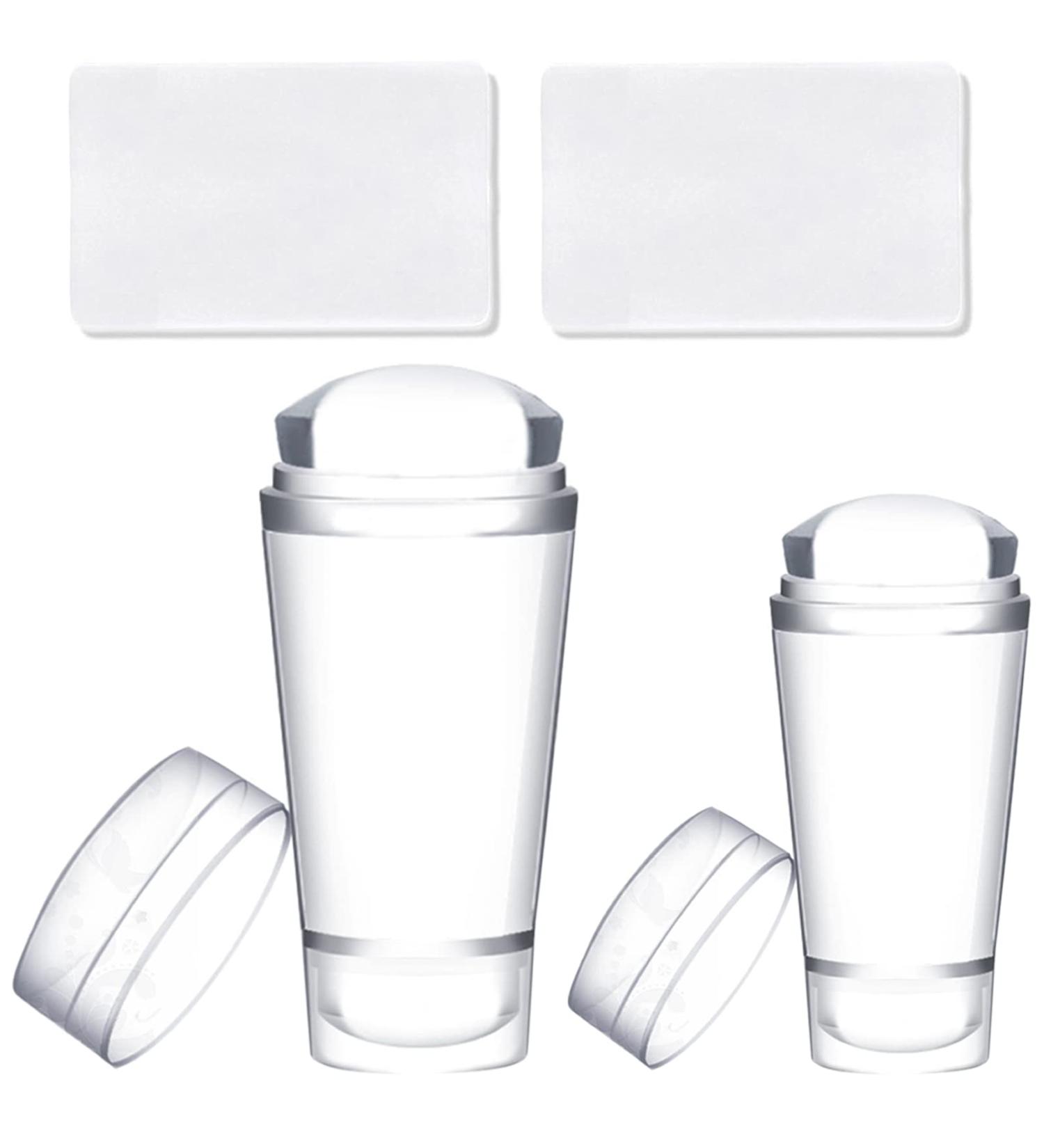 French Tip Nail Stamper Set - Double Sided Clear Silicone Stampers for DIY Nail Art - Includes Scraper - 2 Pack - Buy Online on GoSupps.com