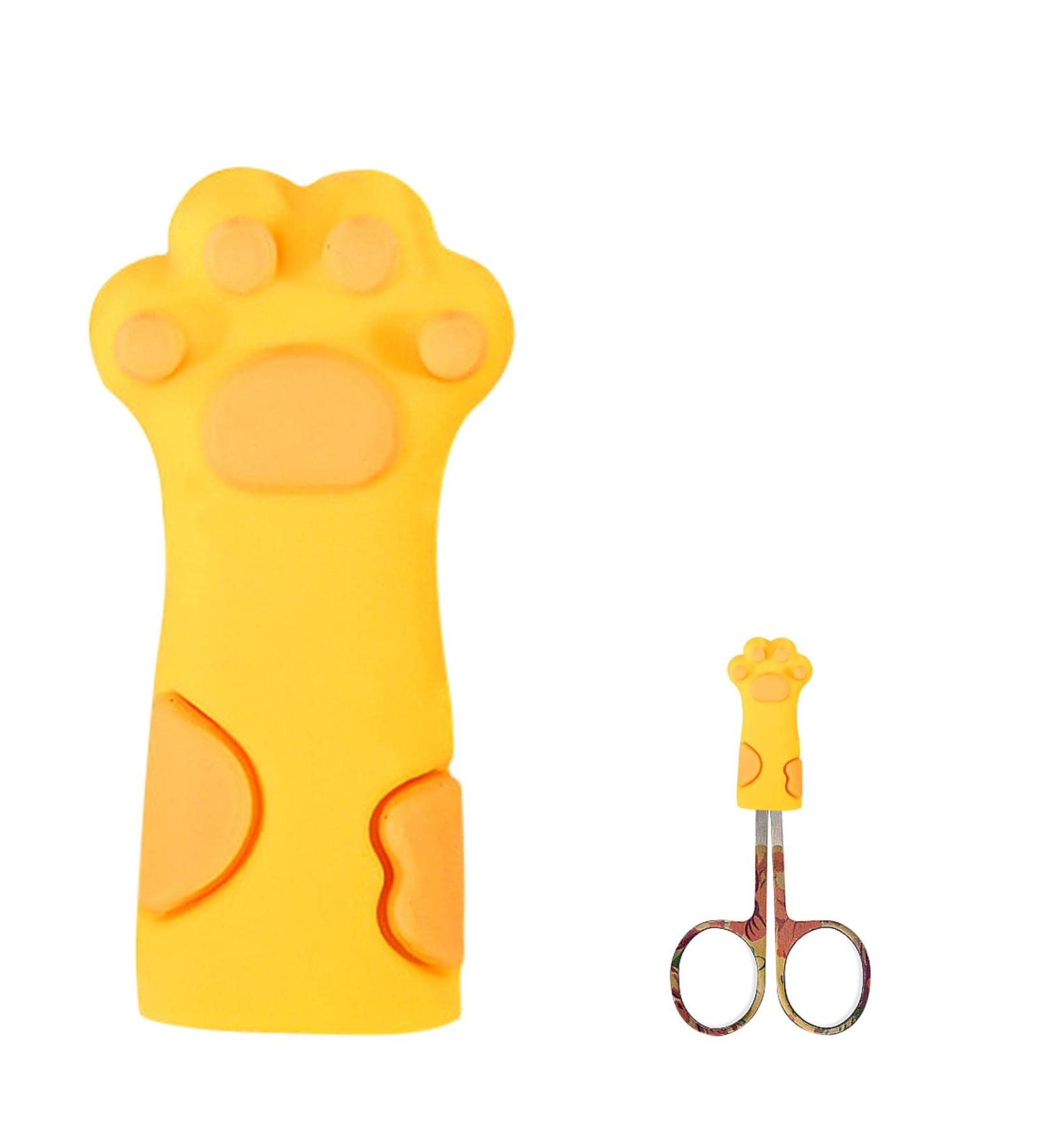 Cute Cat Paw Shape Silicone Nipper - Cuticle Trimmer Nippers Case - Silicone Cuticle Nail Protector in Cat Paw Shape Protective Cases for Small Scissors Nail Clippers and Tweezers/l Yellow - Buy Online on GoSupps.com