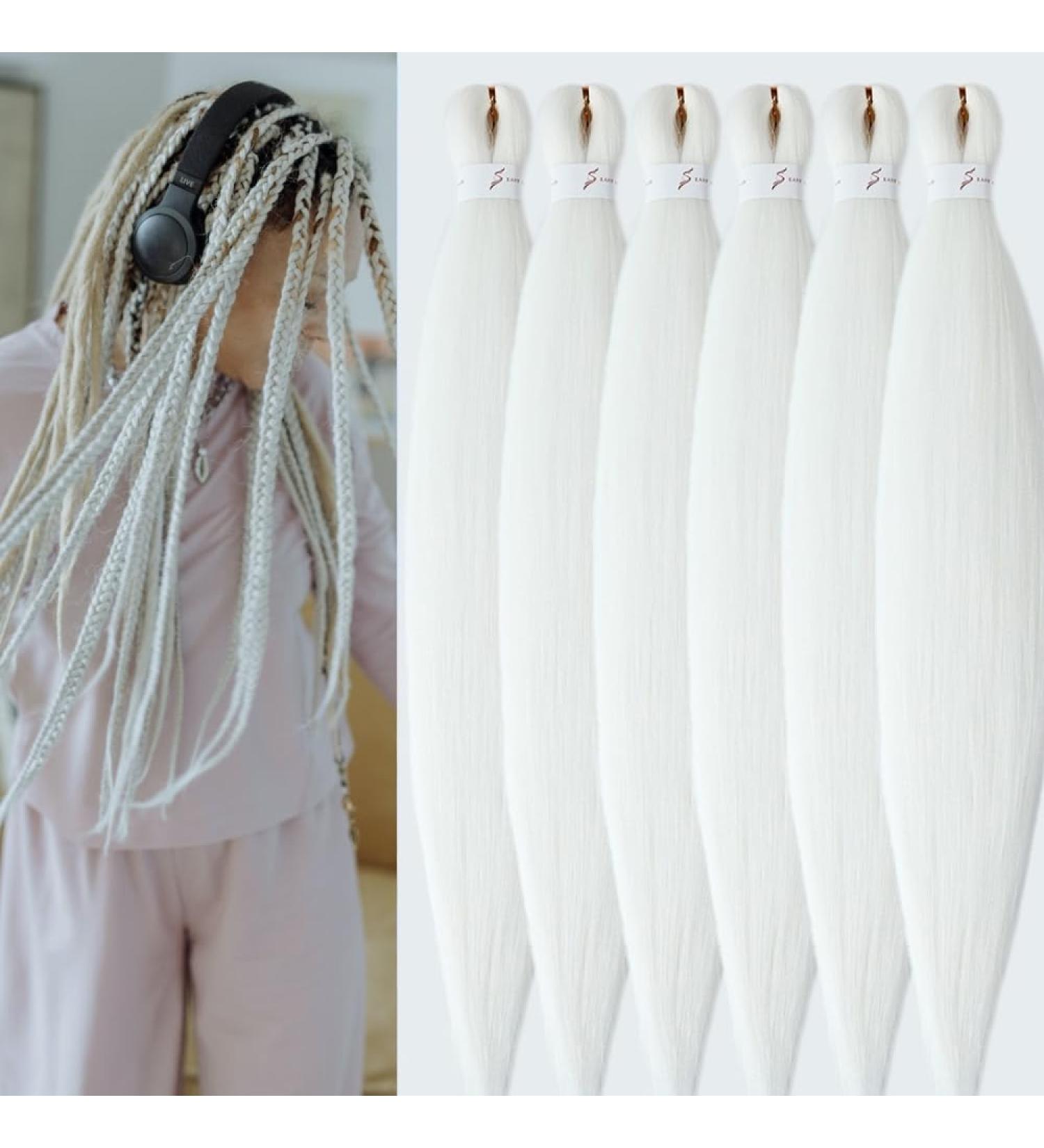 YDDM 26 Pre-Stretched Braiding Hair Extensions - 6 Packs Jumbo White Kunsthaar for Braid Styles (60#) - Buy Online on GoSupps.com