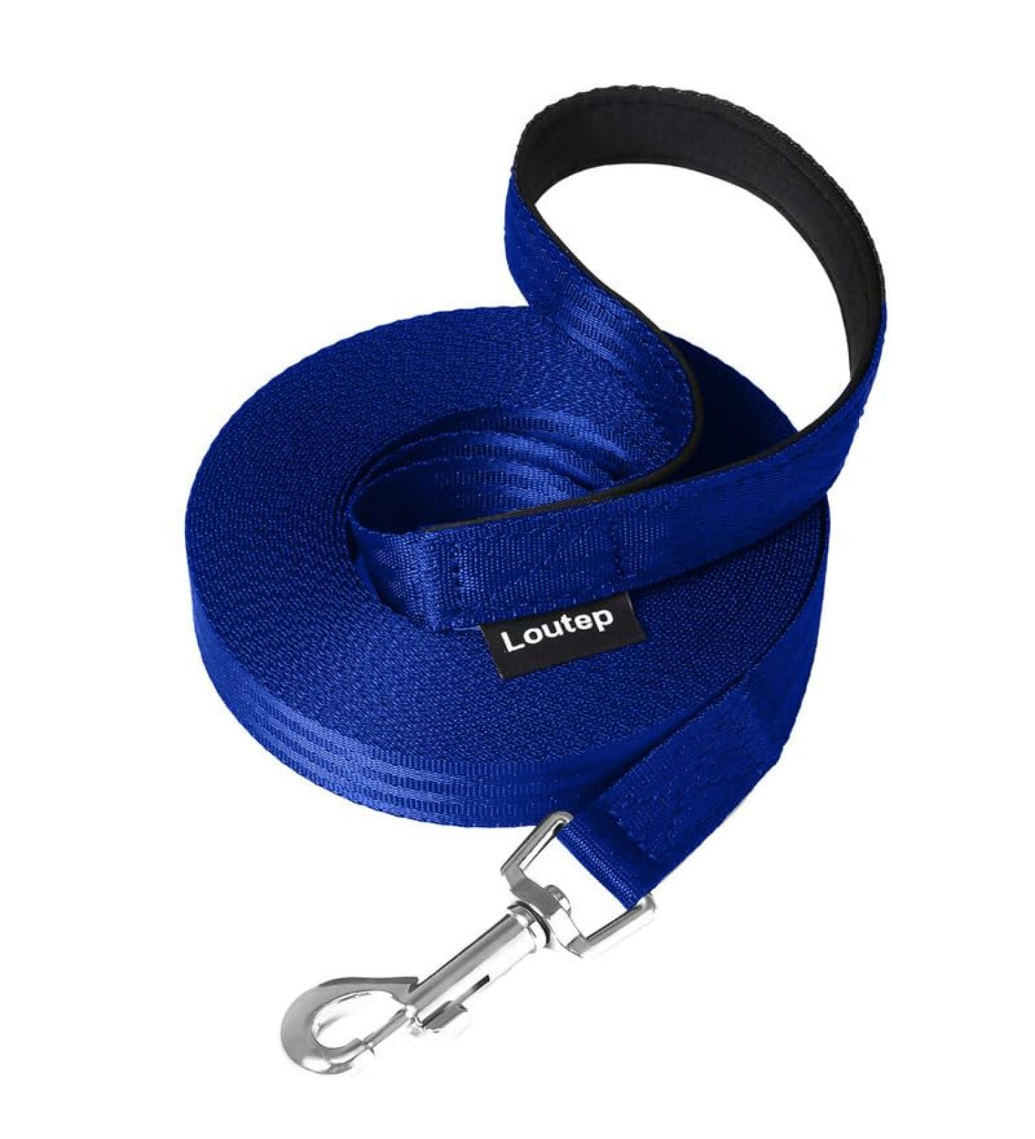 Strong Nylon Dog Leash - Loutep 3m 5m 10m 15m 20m Towline with Padded Handle - Blue - Buy Online on GoSupps.com