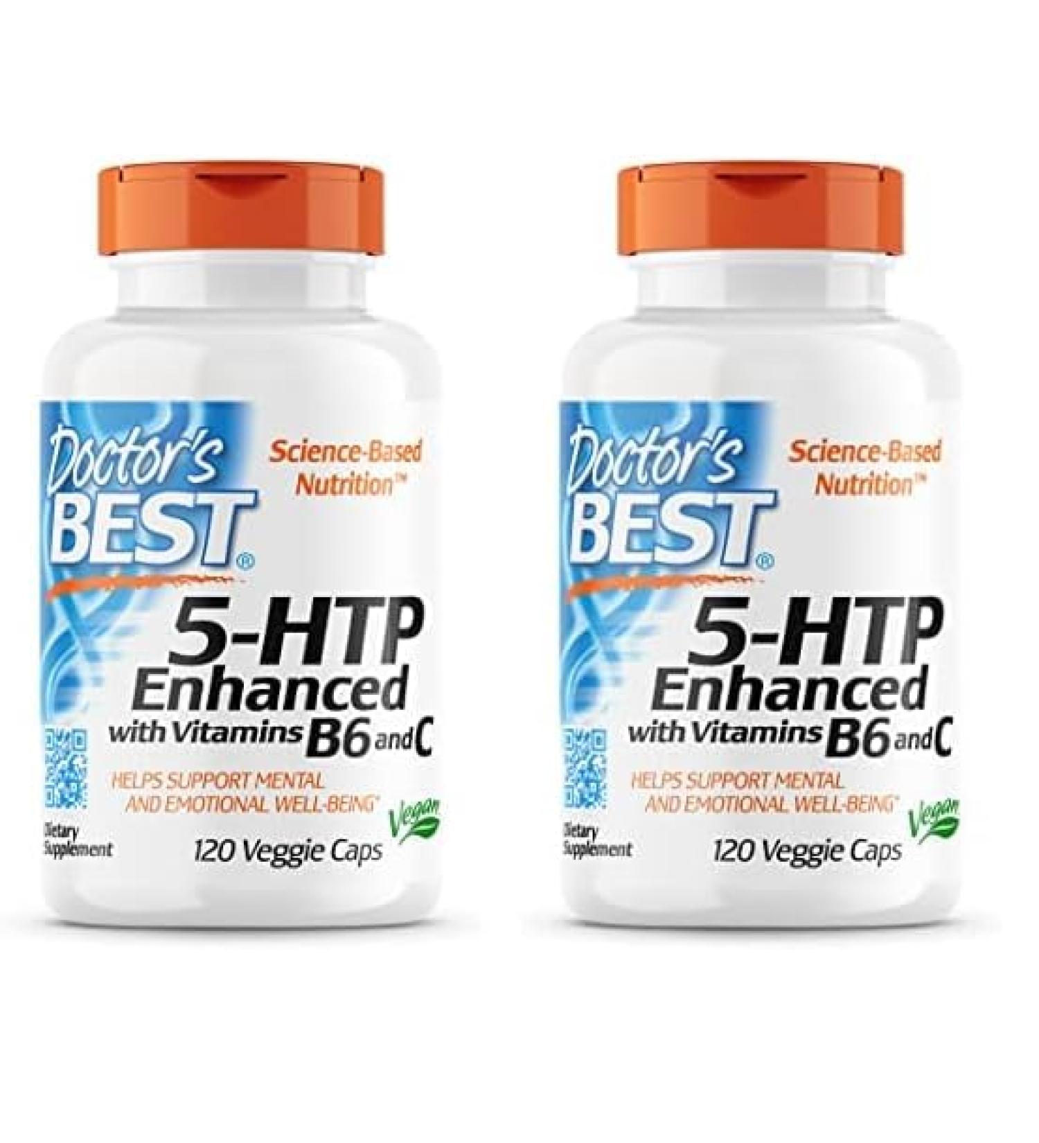 Buy Doctor's BEST 5-HTP with Vitamins B6 & C | Non-GMO Vegan Gluten & Soy Free | 120 Count (Pack of 2) - International Shipping Available - Buy Online on GoSupps.com