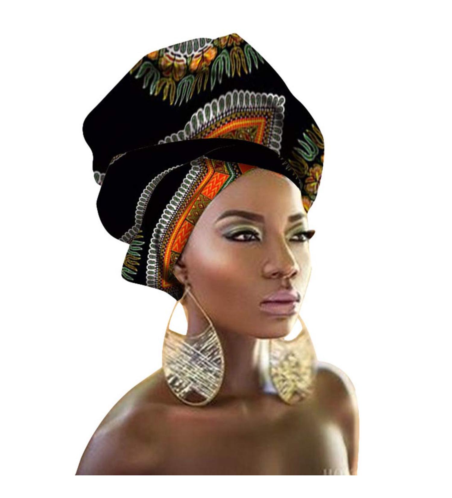 Mengyu Women Headscarf African Print Wax Print Headband Hair Accessories Elegant Hijab Headscarf Style#18