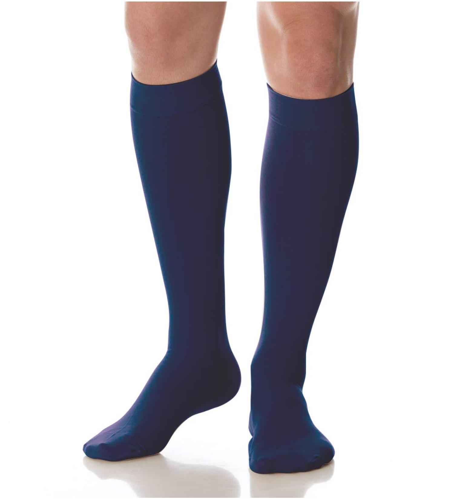 SCUDOTEX Men's Knee Highs 280 Denier Large Classic Compression Slimming Medium 18-21 Hg Blue Size 4