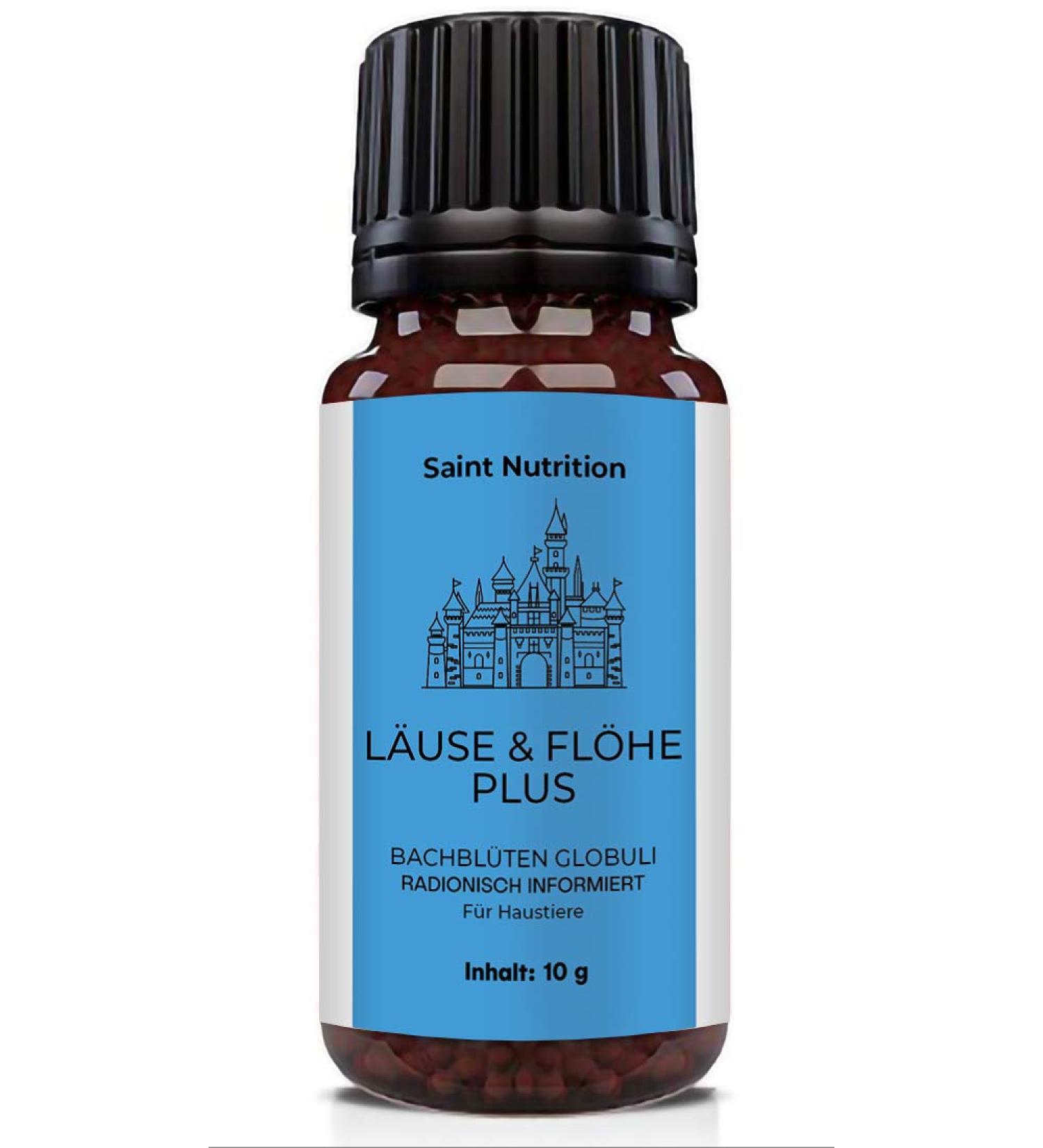 Saint Nutrition Lice & Fleas Plus Globules - Natural Remedy for Cats & Dogs | Homeopathic Solution with Bach Flowers | 10g - Buy Online on GoSupps.com