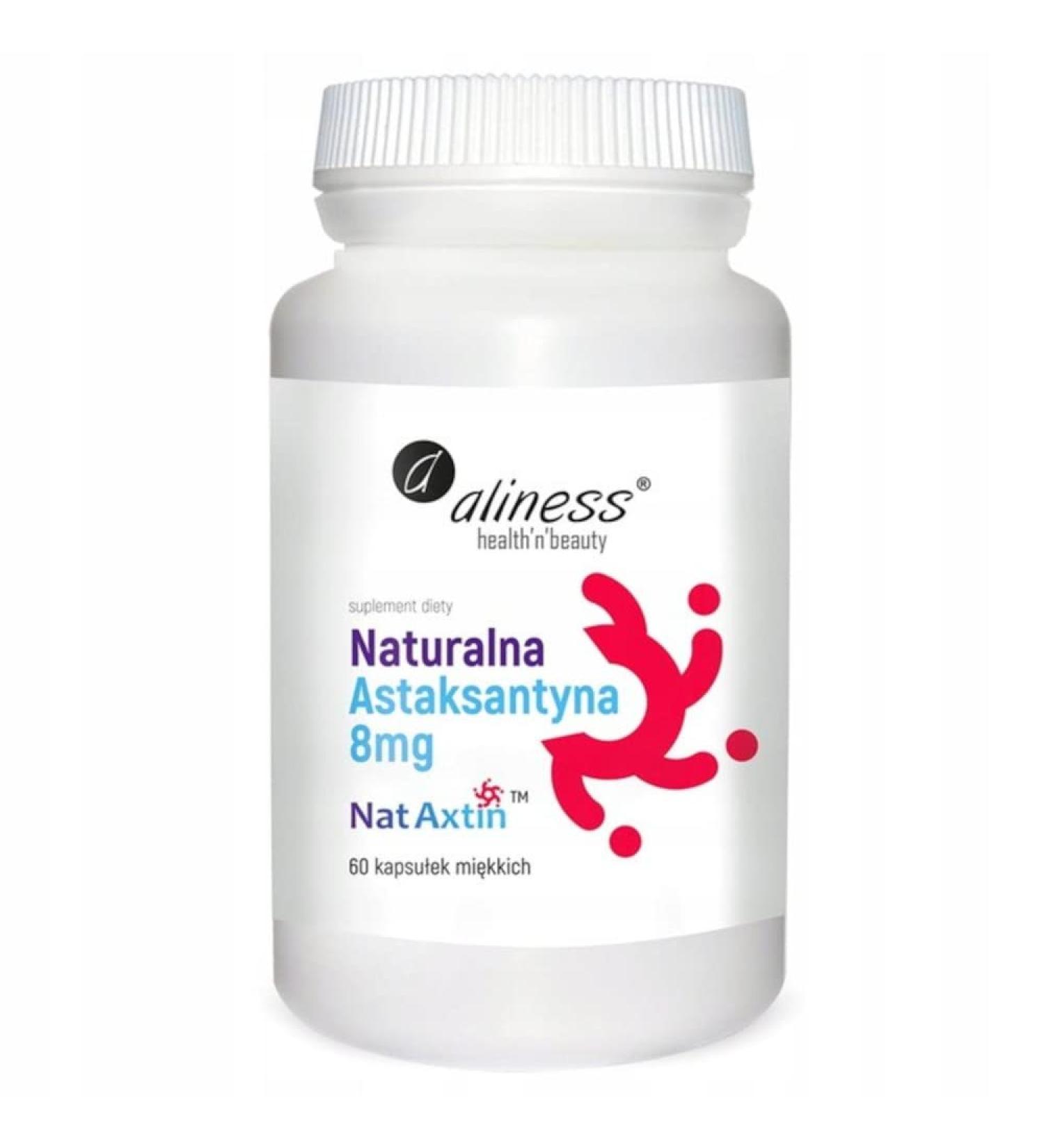 Aliness Natural Astaxanthin 8mg - Powerful Antioxidant Dietary Supplement - 60 Capsules for Stress Relief - Buy Online - Buy Online on GoSupps.com