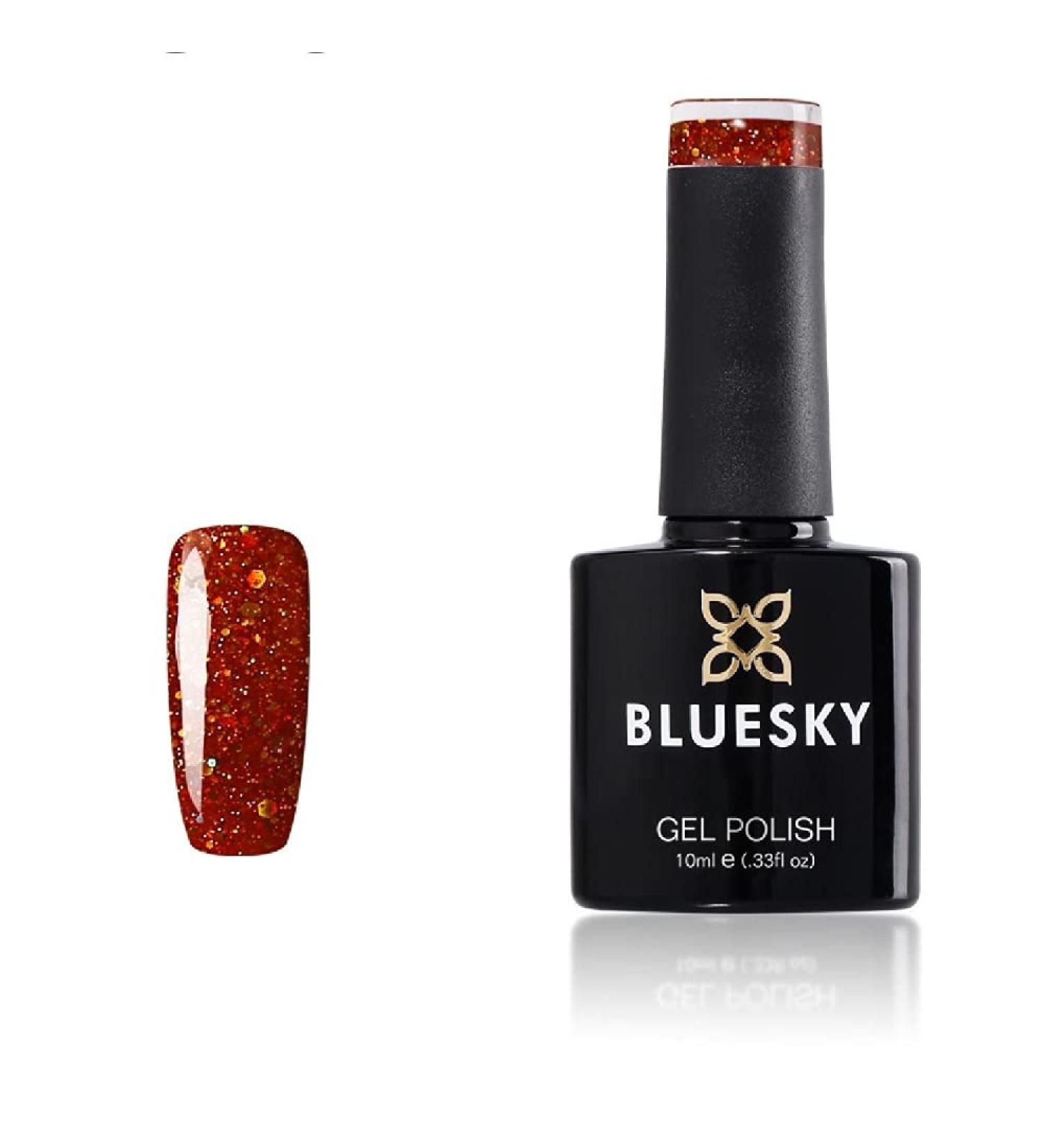 Bluesky Gel Nail Polish Zesty Performer Blz18 Dark Red Glitter Long Lasting Chip Resistant 10 ml (Requires Curing Under UV LED Lamp) - Buy Online on GoSupps.com