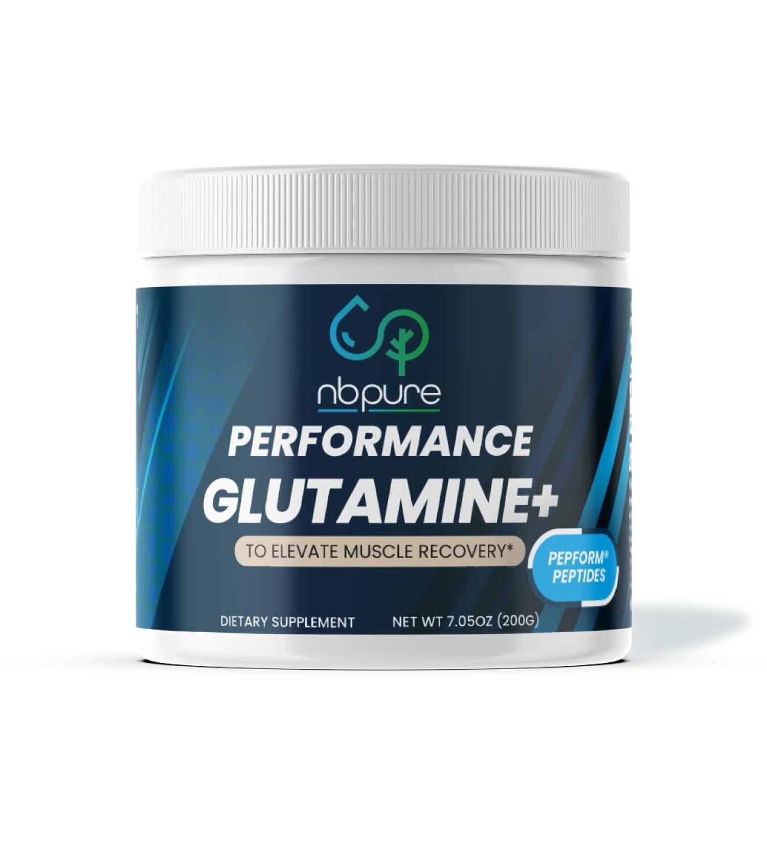 nbpure Performance Glutamine+: PepForm Glutamine Peptides Non-GMO Muscle Recovery & Gut Health Leaky Gut Immune Support