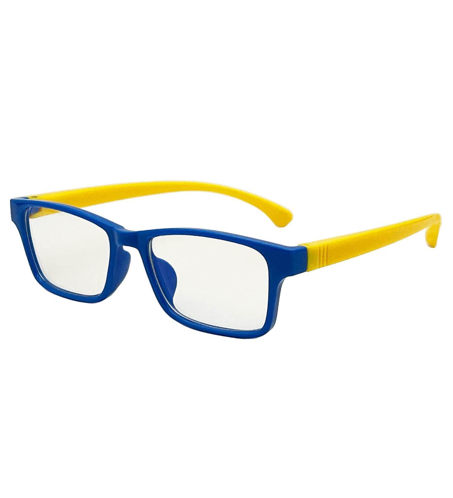 Buy LHSDMOAT Children's Blue Light Filter Glasses | Block Blue Light Rectangular Frame Gaming Glasses - Blue/Yellow - Buy Online on GoSupps.com