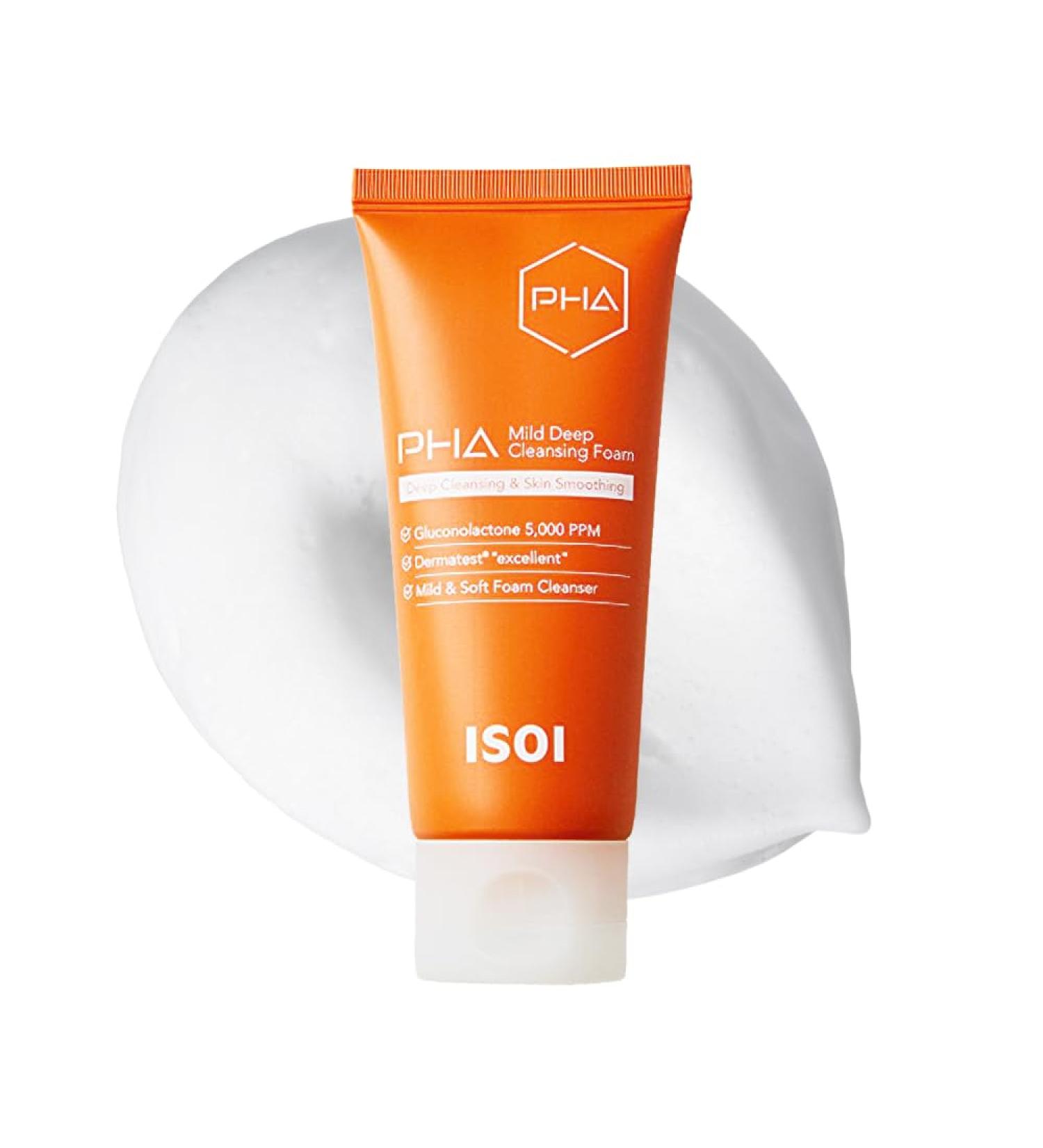ISOI PHA Mild Deep Cleansing Foam Gentle Daily Exfoliating Face Cleanser with Hydrating PHA Formula Deep Cleansing for Sensitive Skin Korean Skin Care (3.38 fl.oz 100ml) - Buy Online on GoSupps.com