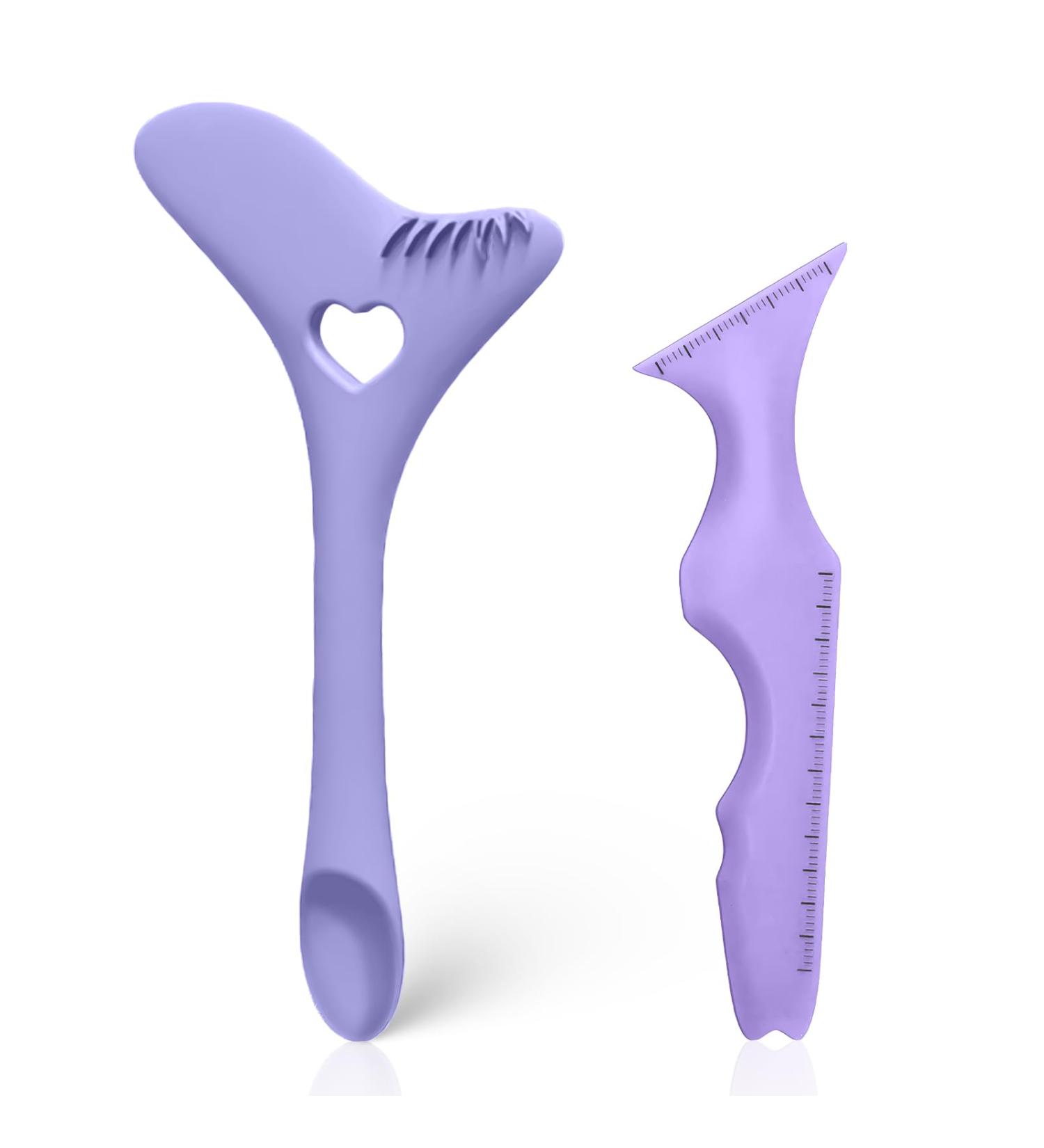 Eyeliner Stencils Aid 2 Pcs Silicone Eyeliner Tool Eyeliner Applicator Tool for Eyelash Lipstick Eyeliner (Purple) - Buy Online on GoSupps.com