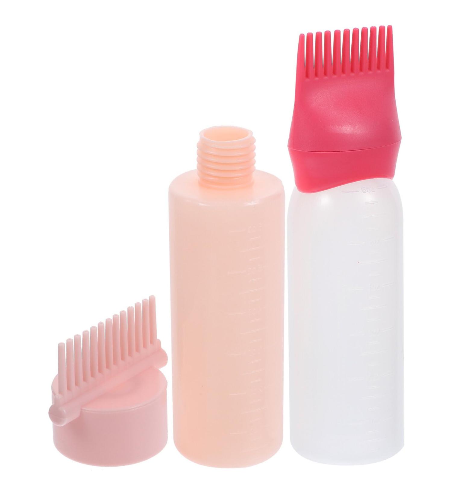 minkissy 2pcs Hair Oil Applicator Scalp Oil Applicator Root Comb Applicator Bottle for Hair Oil Hair Oiling Applicator Hair Oil Comb Pink Outfit Hair Scalp Massager Brush Hair Care Tool - Buy Online on GoSupps.com