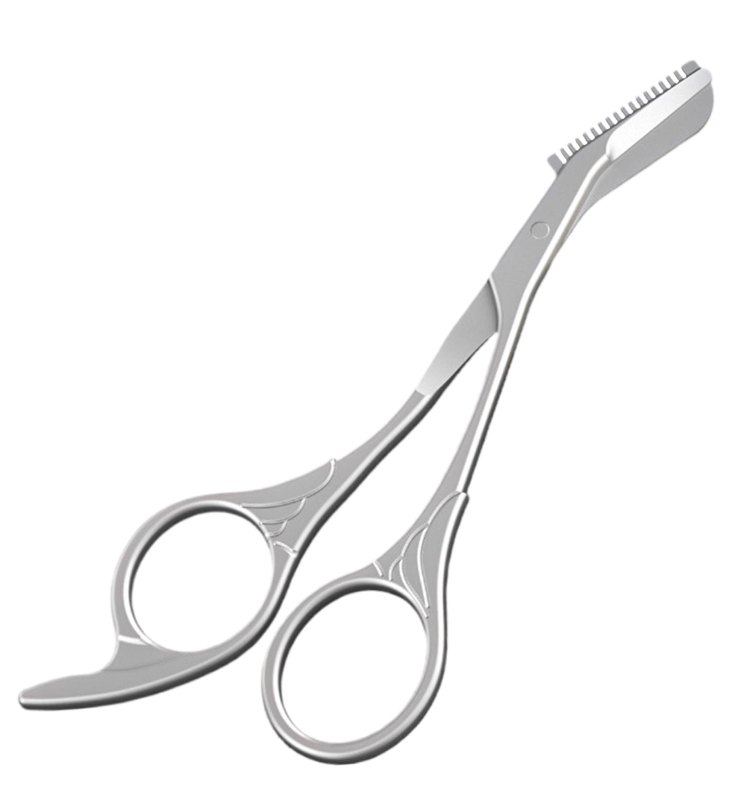 Eyebrow Scissors with Comb 5.63" Brow Scissors Rustproof Eye Brow Trimmer for Ladies Trimming Scissors with Non Slip Handle for Home Travel - Buy Online on GoSupps.com