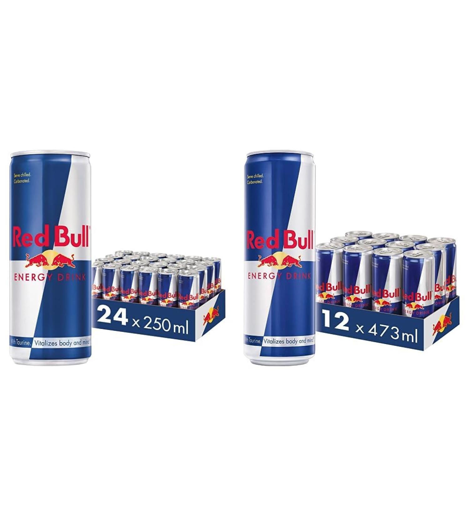 Red Bull Energy Drink 250 ml x 24 (Pack of 6 x 4) & Energy Drink 473 ml x12 - Buy Online on GoSupps.com