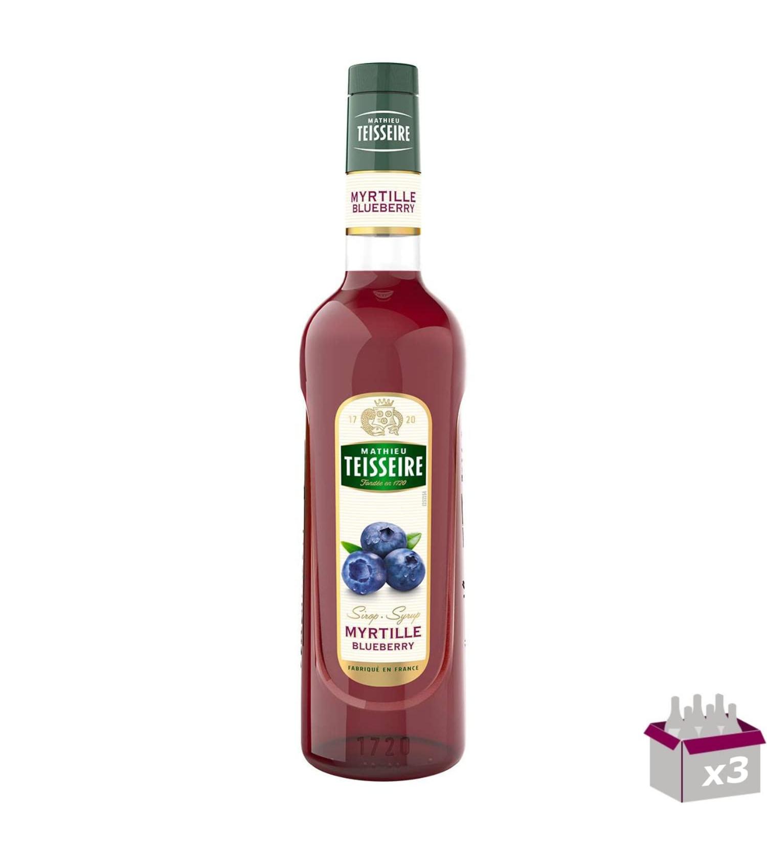 Teisseire Set of 3 Blueberry Syrup 70 ml