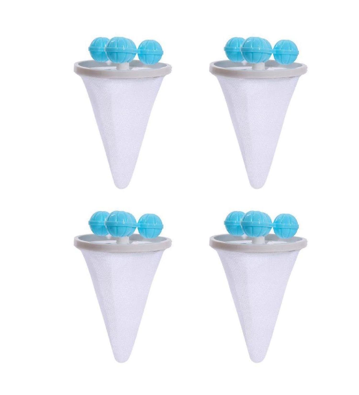 4 Pieces Reusable Household Hair Filter Washer Lint Trap Net Pouch Pet Hair Remover For Laundry Washing Machine Floating Hair Remover For Washing Machine Blue - Buy Online on GoSupps.com