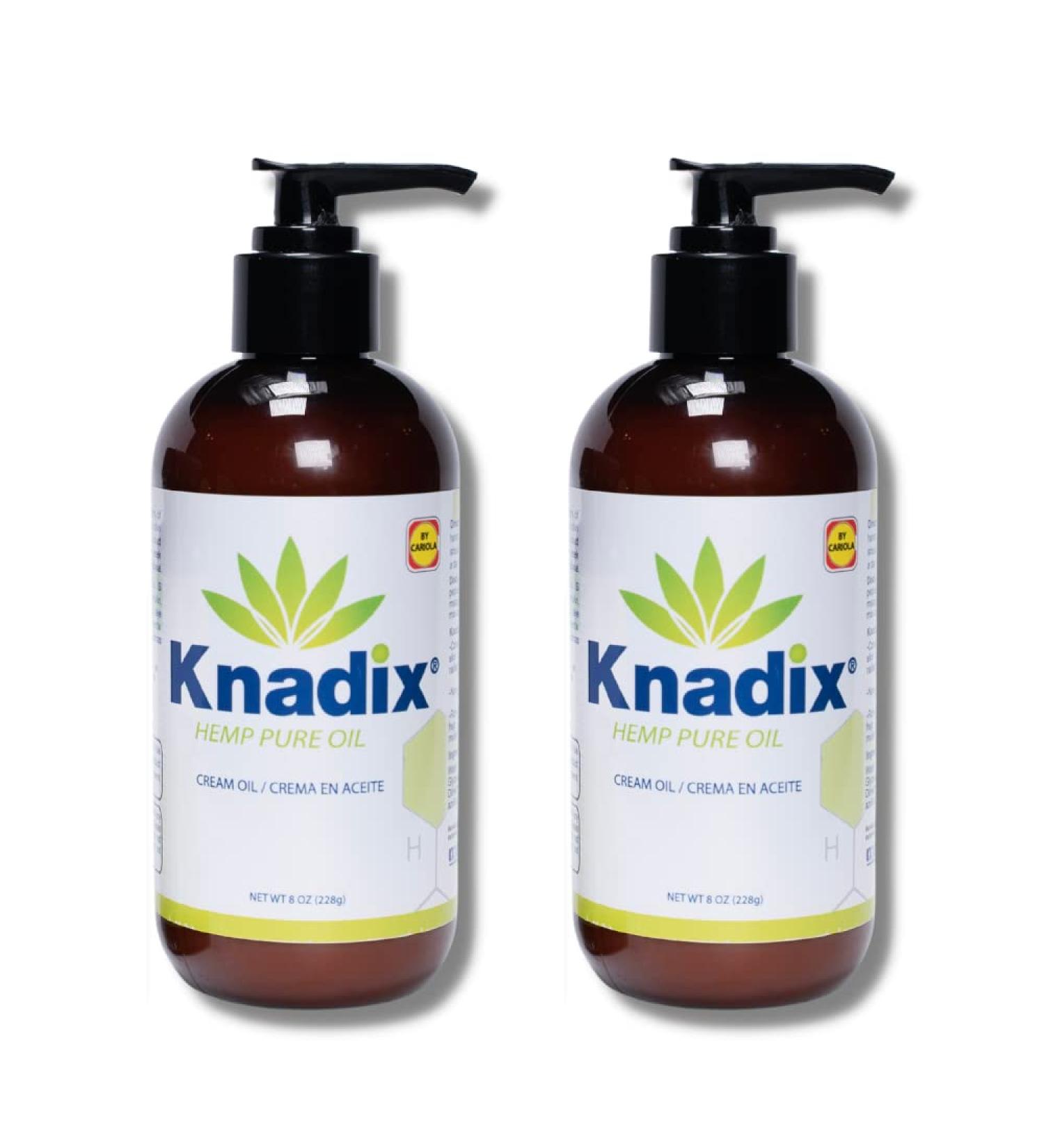 Knadix Hemp Oil Cream Pack of 2 - 8oz each - Sensitive Skin Formula for Inflammation & Pain Relief - Moisturizing and Emollient - Buy Online on GoSupps.com